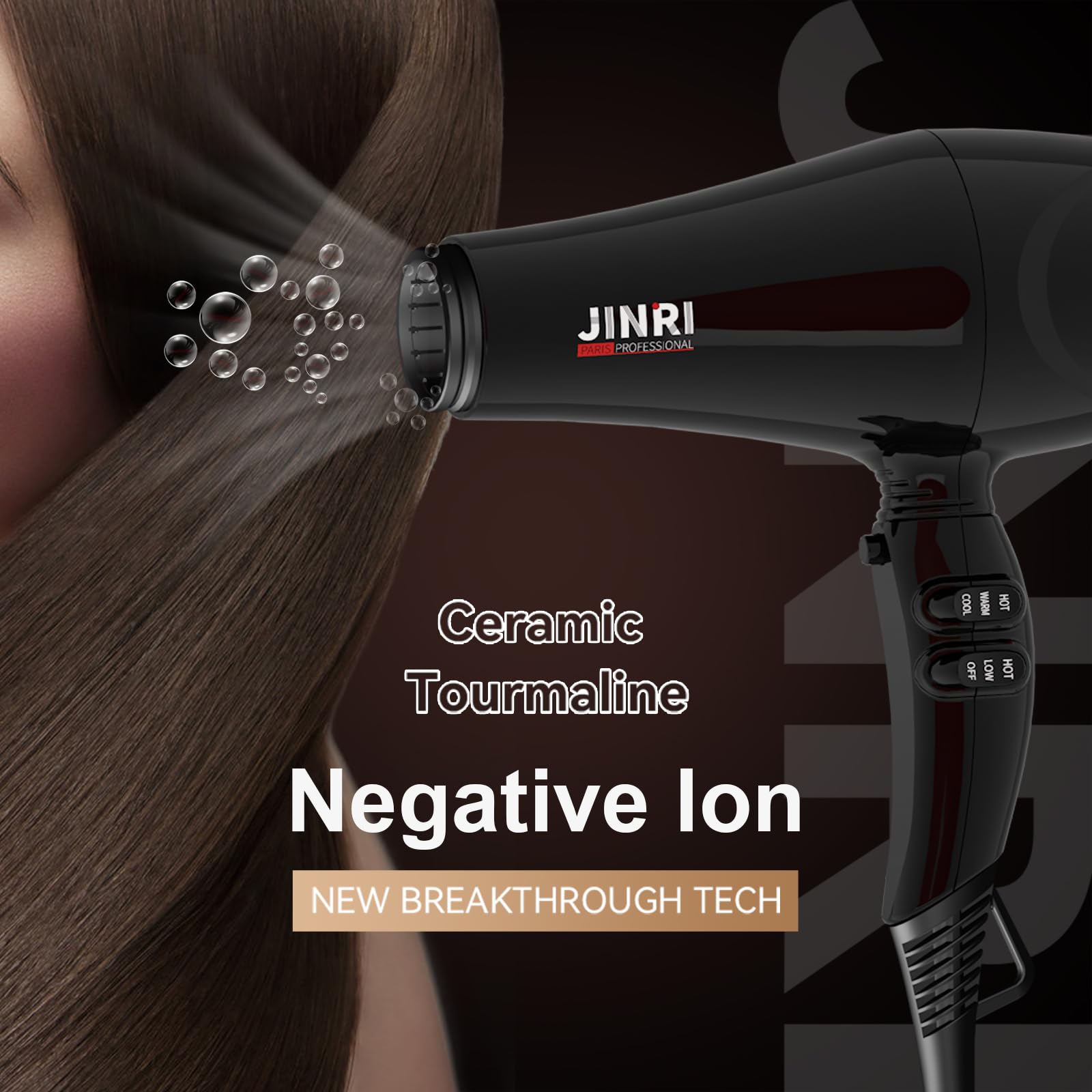 Berta 1875W Professional Salon Hair Dryer - Ceramic Ionic Blow Dryer with Concentrator, Quiet & Fast Drying, AC Motor, ETL Certified for Home & Salon Use