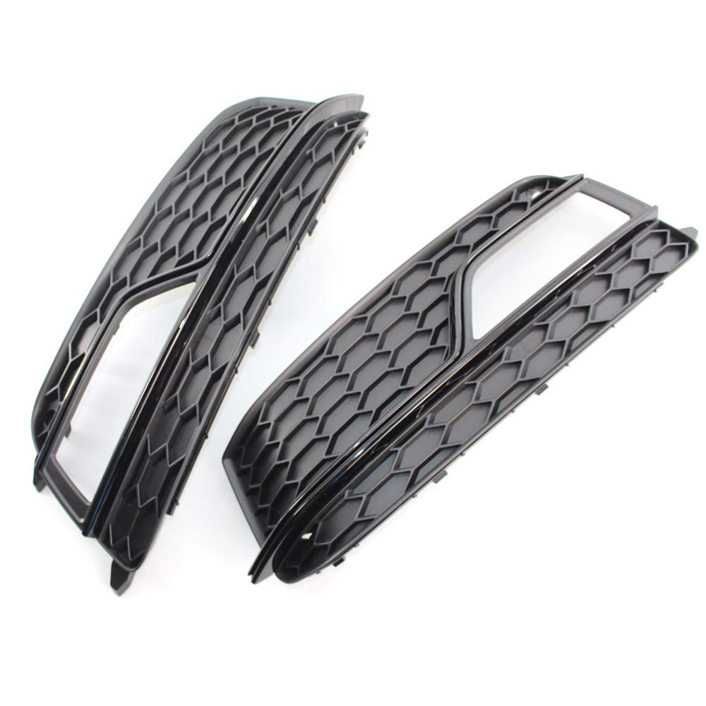 Audi A5 2013-2017 S Series Fog Light Grill Replacement - Left & Right Pair Set for Front Bumper | Durable Fog Light Grille & Frame | Perfect for Off-Roading & Night Driving