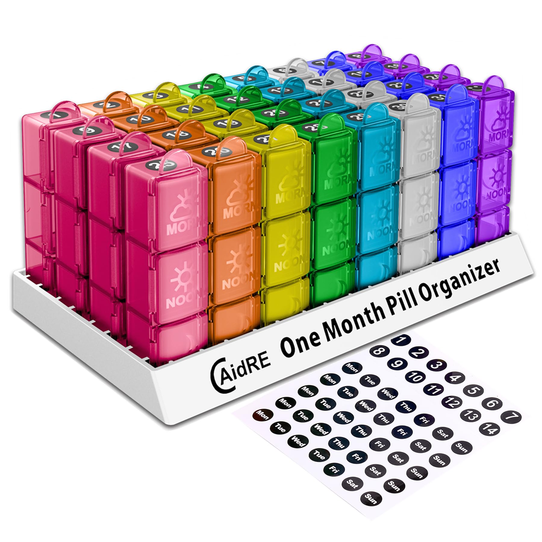 30 Day Monthly Pill Organizer - 3 Times a Day Pill Box for Vitamins, Fish Oil, Supplements & Medications | Perfect for Travel, Home & Daily Medication Management