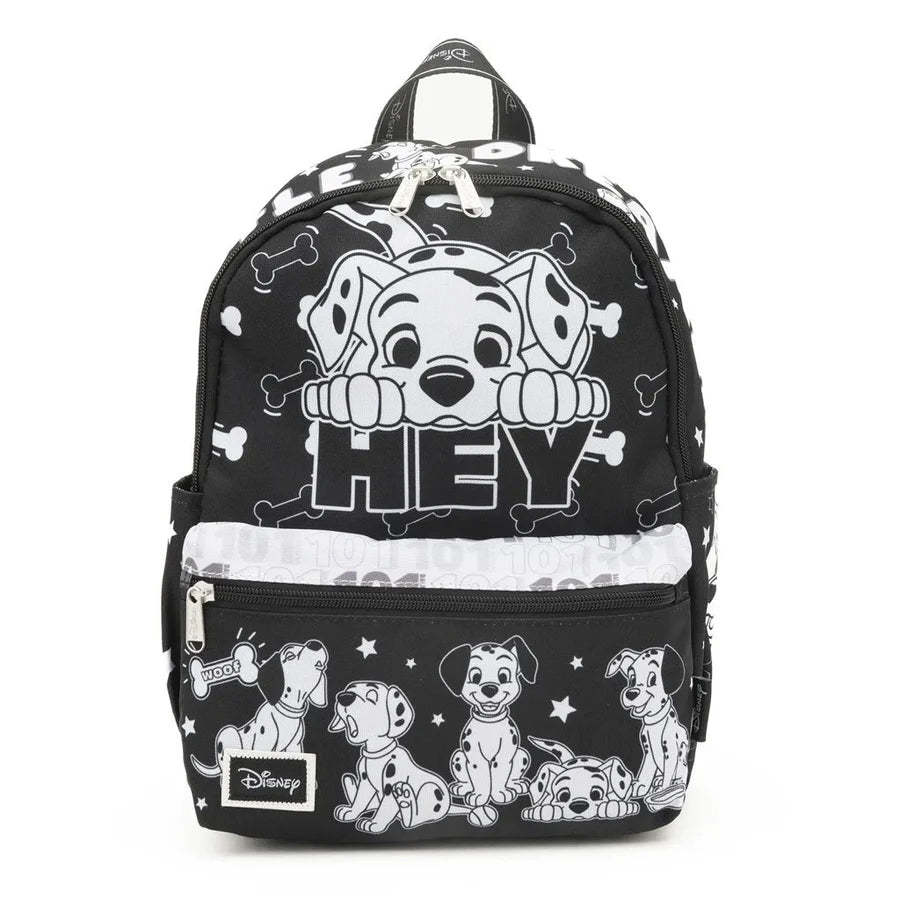 Disney 101 Dalmatians 13-Inch Nylon Mini Backpack for Kids - Cute Small Shoulder Bag for School, Travel & Disney Theme Parks