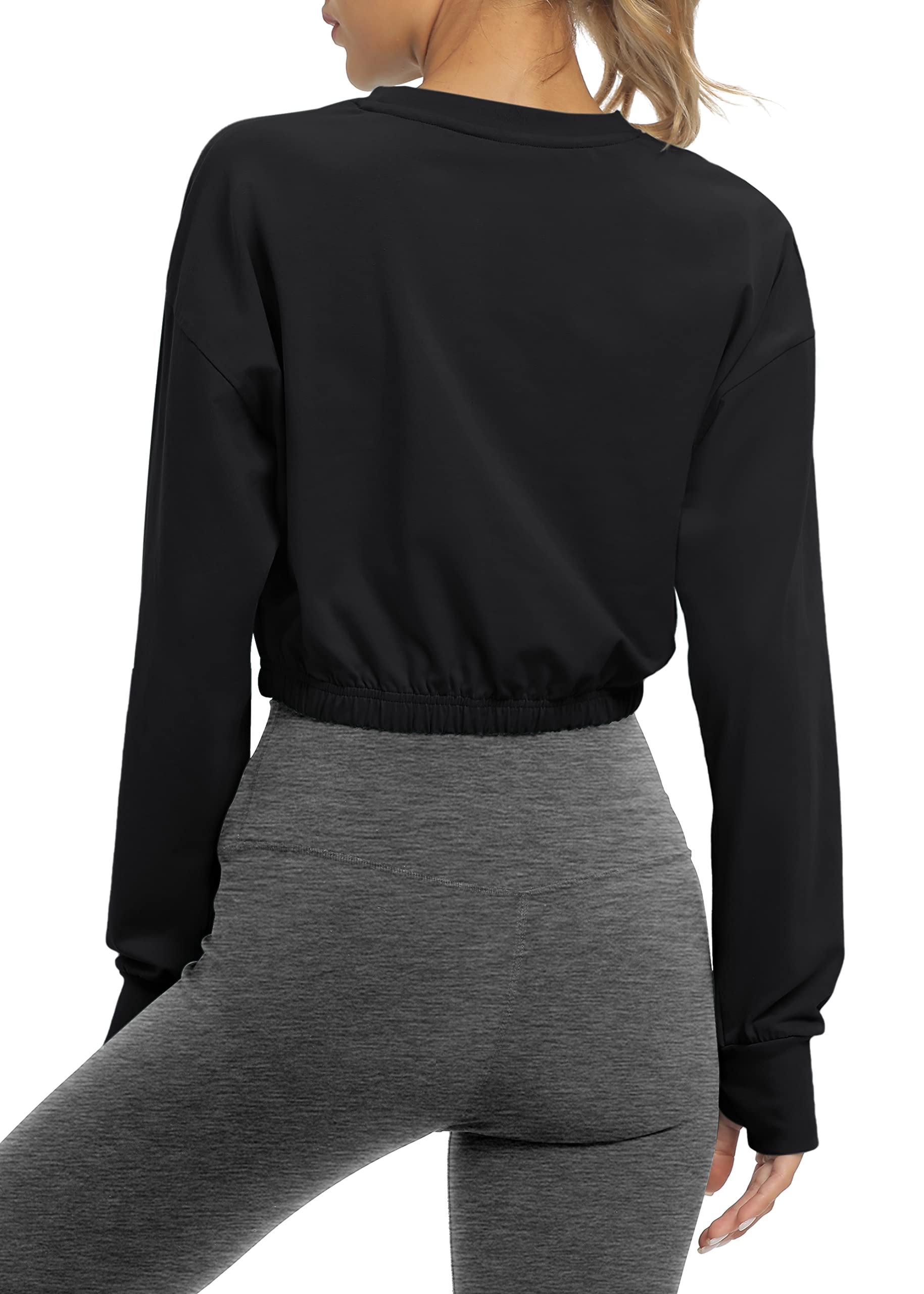 Bestisun Women's Long Sleeve Workout Shirts - Athletic Gym & Yoga Crop Tops - Moisture Wicking, Breathable Fitness Tops for Running, Pilates & Home Workouts
