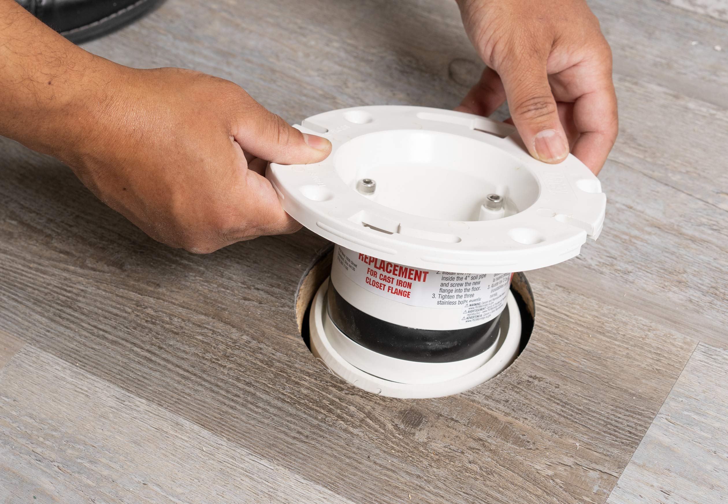 Oatey 4 Inch PVC Closet Flange Replacement - Durable Toilet Drain Repair Kit for Bathroom Plumbing Renovations
