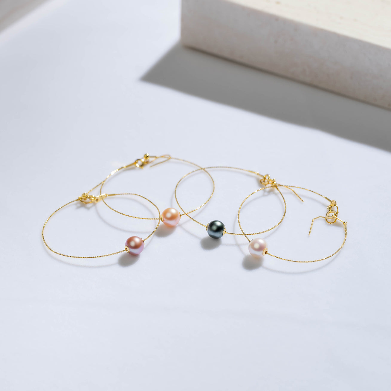 18K Gold Interchangeable 9-10MM Pearl Bracelet | Elegant Pearl Jewelry for Women | Perfect for Weddings, Parties & Special Occasions | KB00004