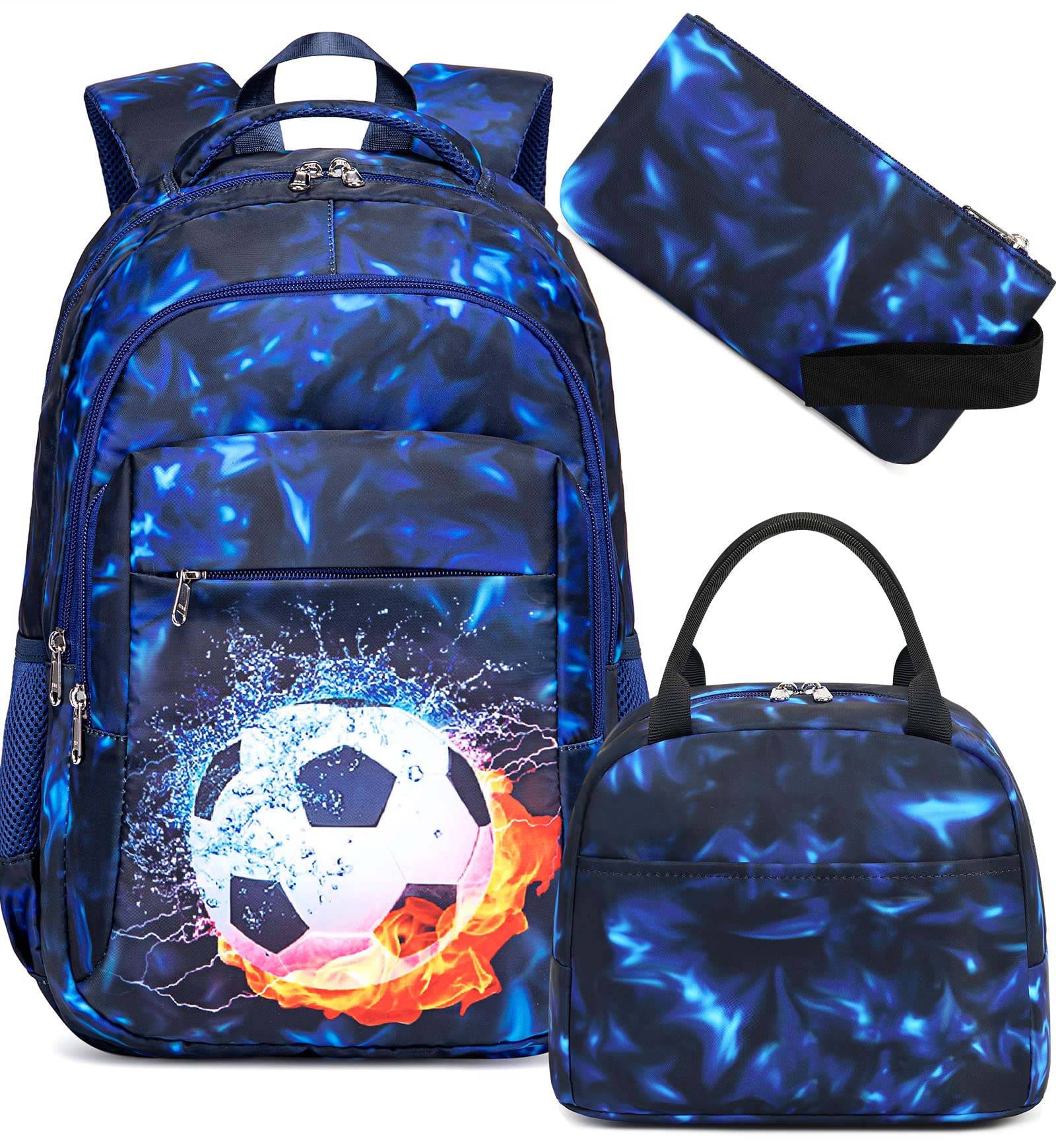 LEDAOU Kids Backpack for Boys - Durable School Bookbag with Lunch Box & Pencil Case Set - Perfect for School, Travel, and Outdoor Activities