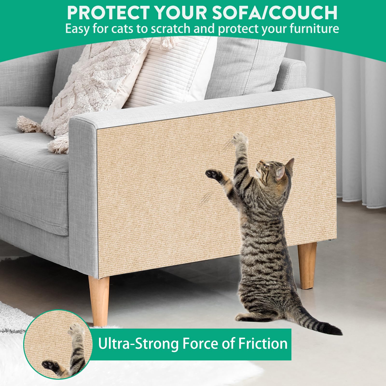Self-Adhesive Cat Scratching Mat - 39.4
