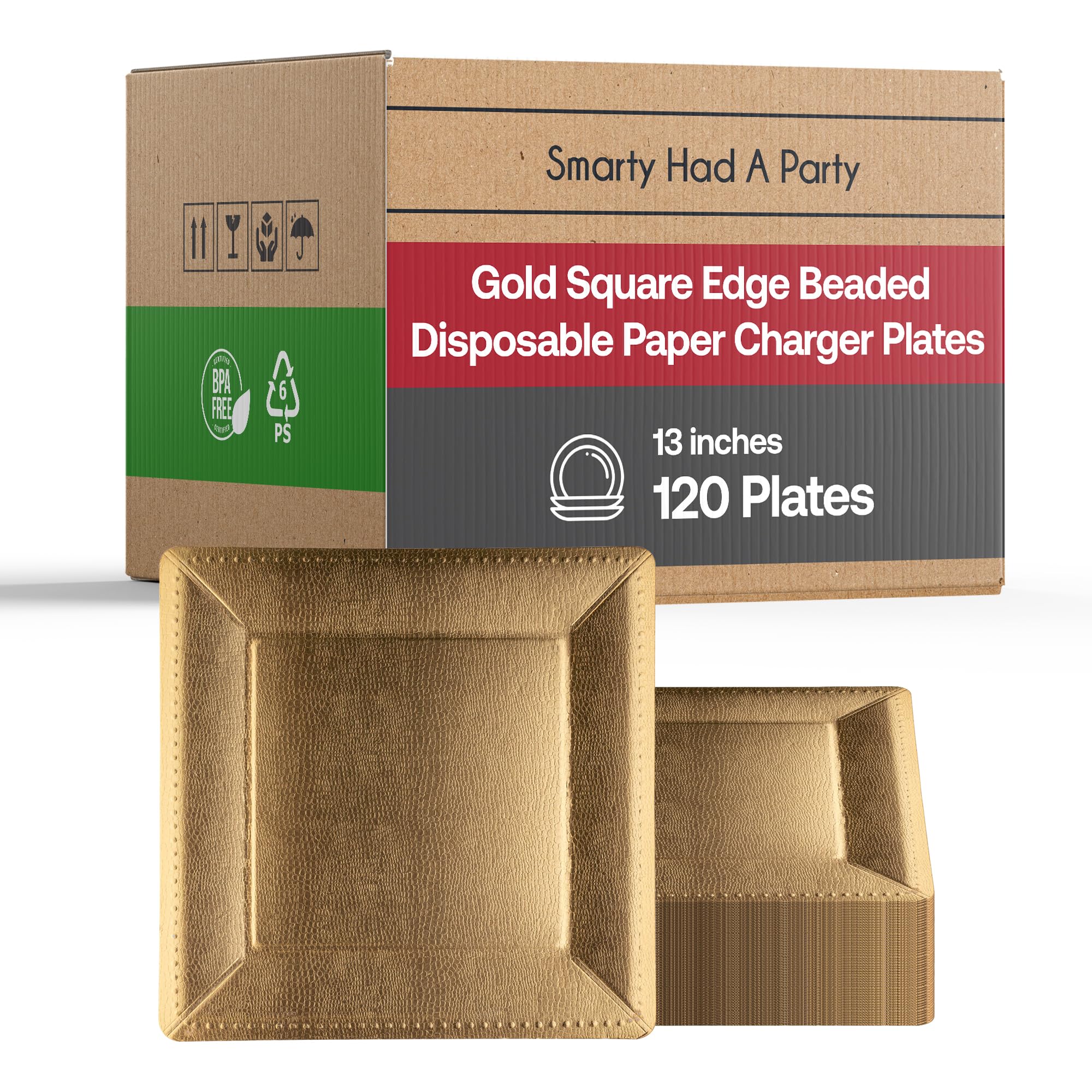 Smarty Had A Party 120 Gold Paper Charger Plates - 13