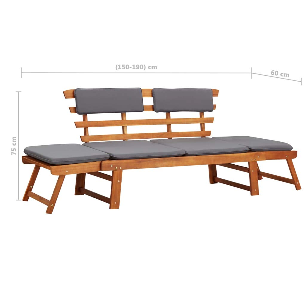 2-in-1 Patio Daybed & Outdoor Convertible Sofa - 74.8