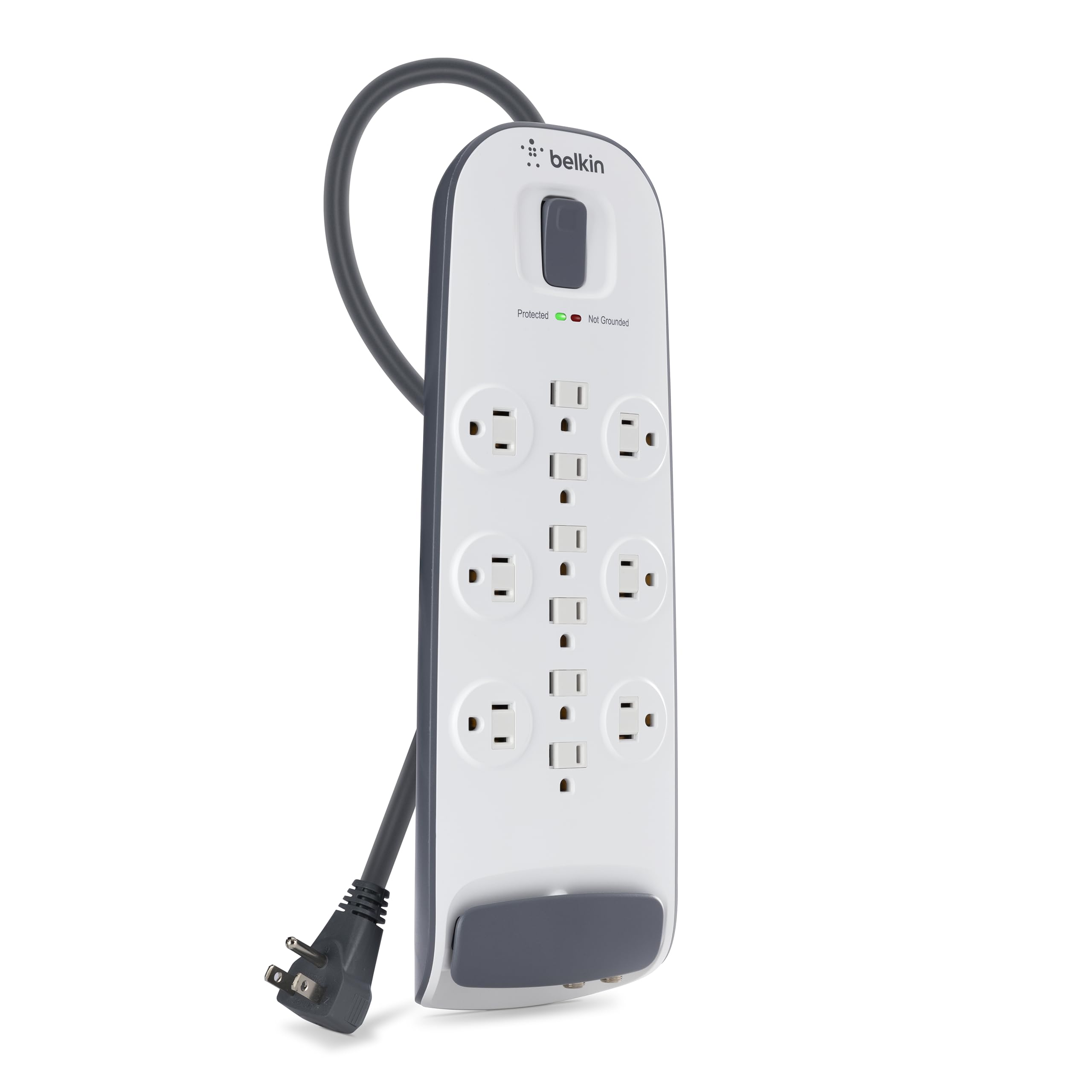 Belkin 12-Outlet Surge Protector Power Strip with 8 ft Extension Cord, 3996 Joules Protection, Ethernet & Coaxial Cable Protection - Ideal for Home Office, Computer Setup, Phone Charging & Travel Accessories