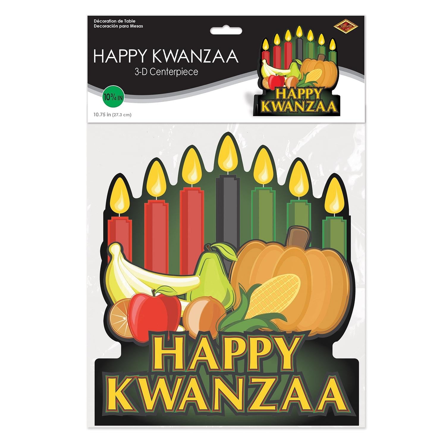12 Pack Beistle 3D Happy Kwanzaa Centerpiece Decorations - African American Holiday Table Decor for Kwanzaa Celebrations, Parties & Festive Gatherings