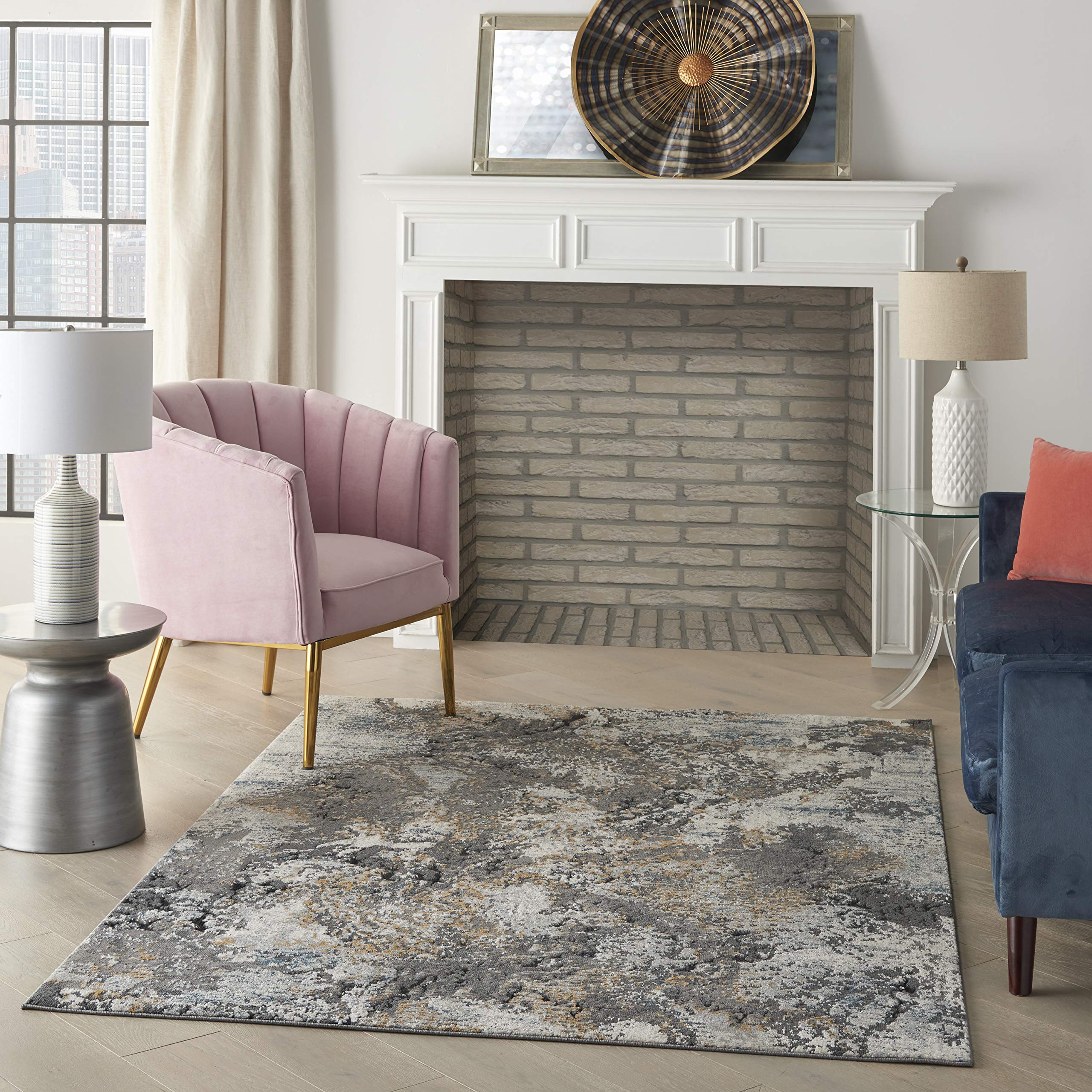 Nourison Ludlow Contemporary Grey/Multi 5'3