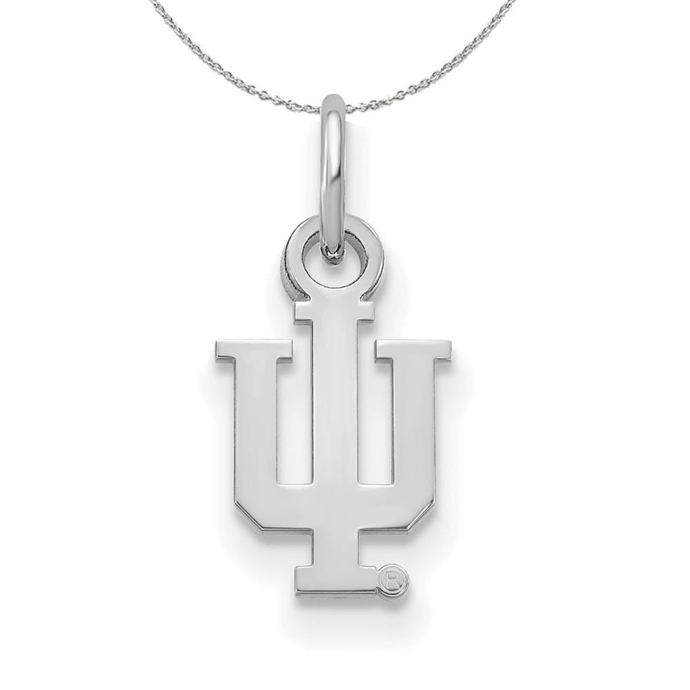 Indiana University IU Black Bow Sterling Silver Tiny Pendant Necklace - Perfect for Graduation Gifts & Campus Spirit Accessories