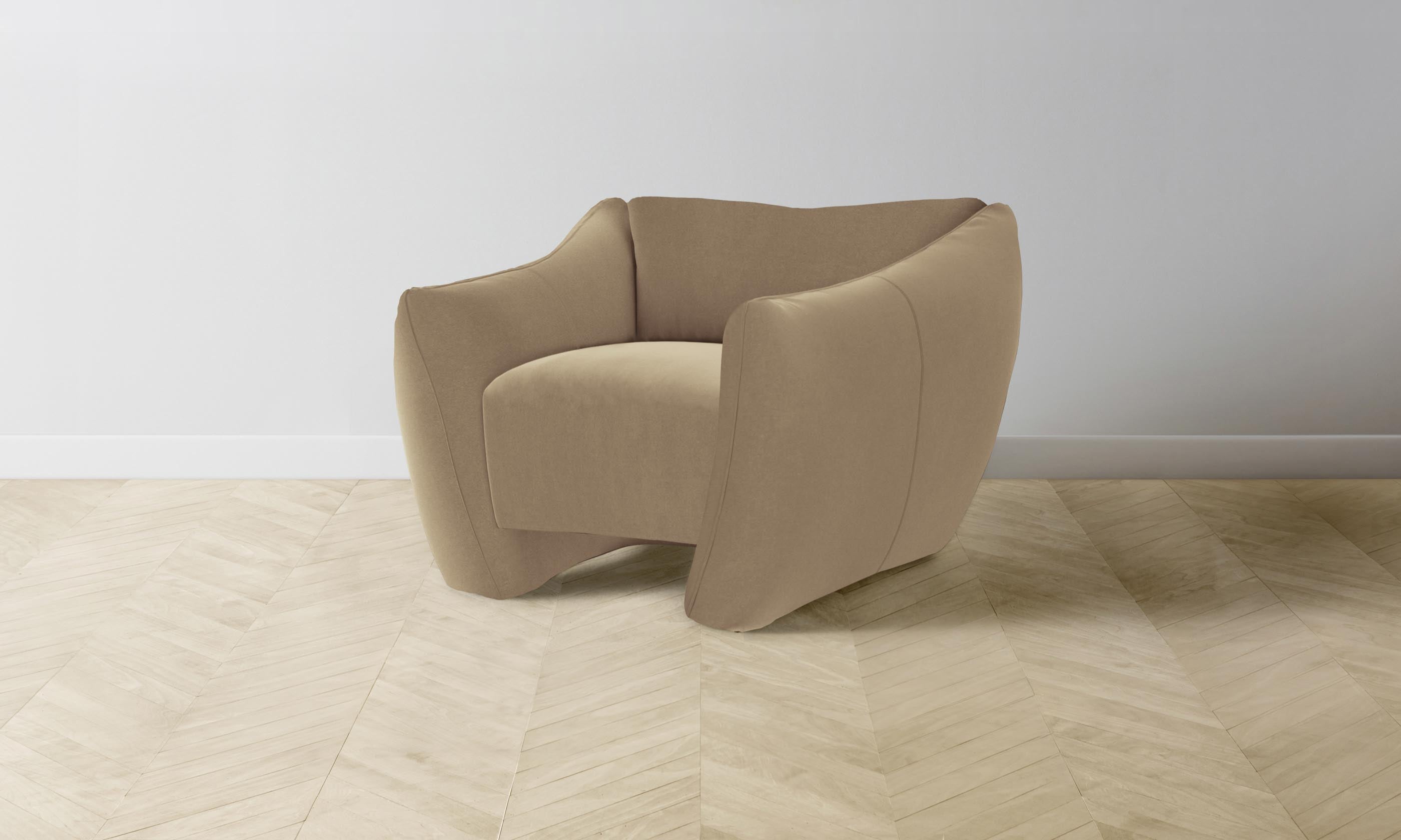 Premium Mohair Almond The Bond Chair - Stylish & Comfortable Lounge Chair for Living Room, Office, or Reading Nook