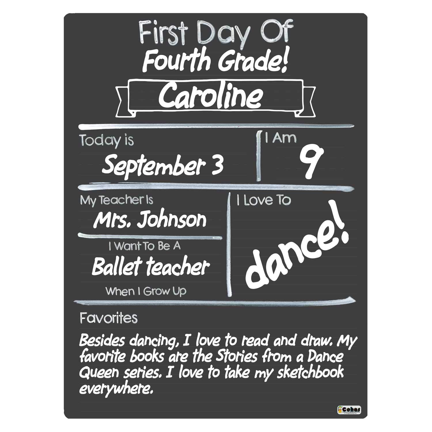Personalized First and Last Day of School Chalkboard Sign - 12x16 Inch Reusable Milestone Board with White Marker - Perfect for Back to School Photos, Kindergarten Graduation, and Yearly Growth Keepsakes