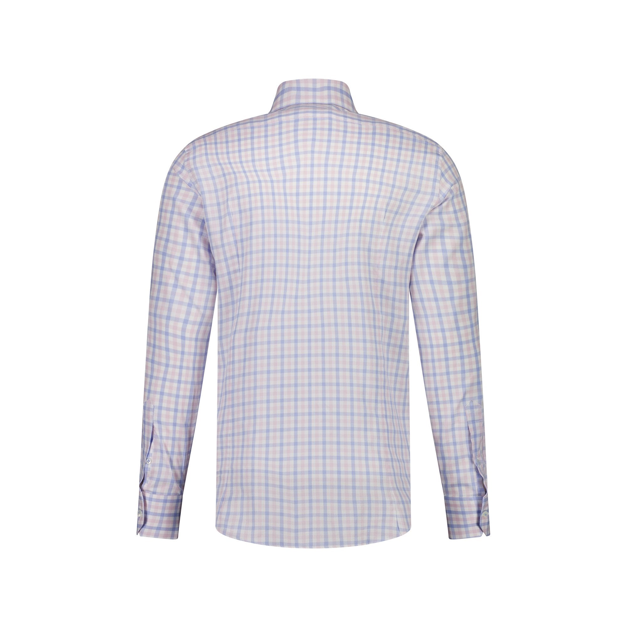 Elegant Checkered Shirt for Men - Light Blue & Pink Plaid Casual Button Down Shirt - Perfect for Office, Date Night & Weekend Outings