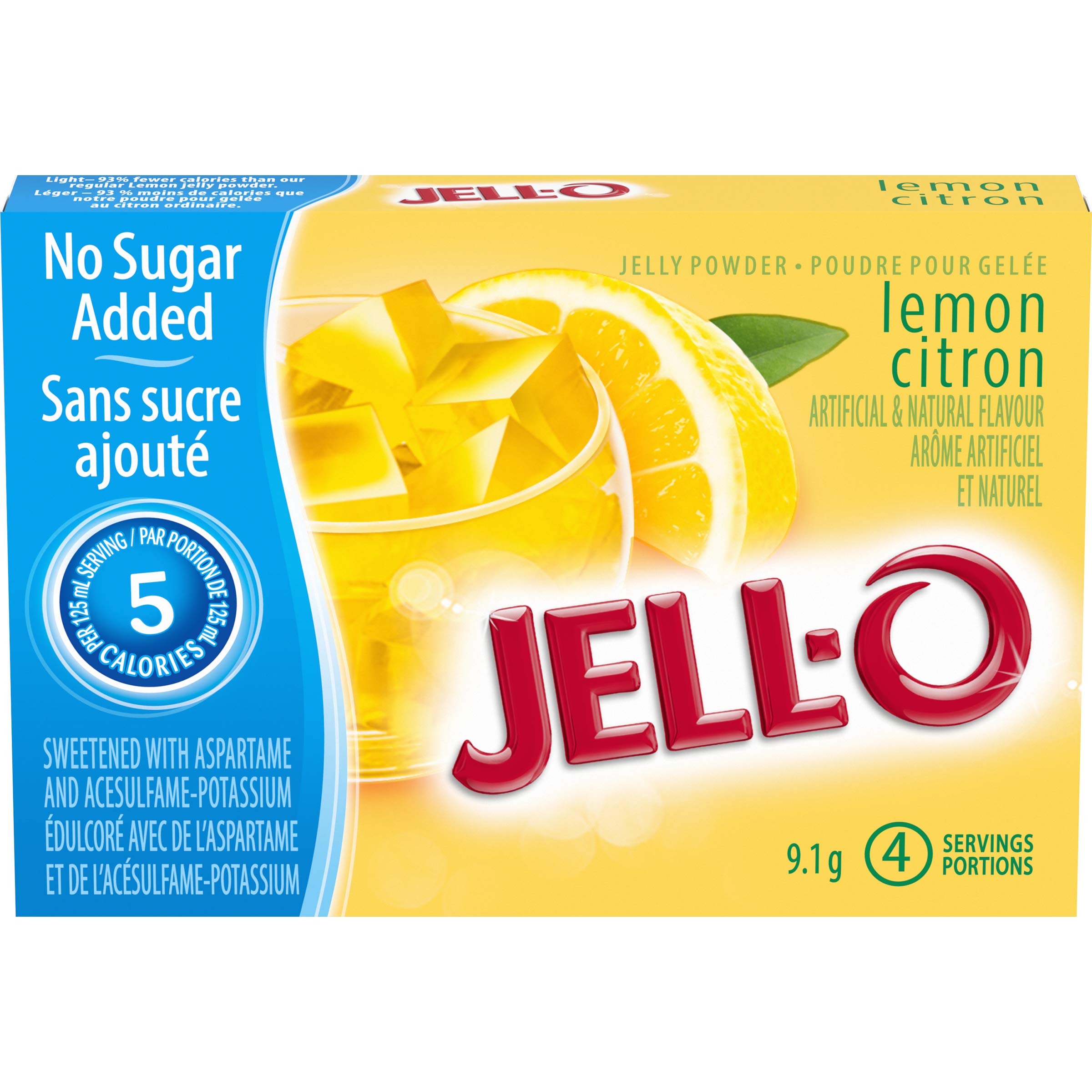 Jell-O Lemon Jelly Powder Light - Delicious Gelatin Dessert Mix for Baking, Snacks & Party Treats | Quick & Easy Homemade Pudding
