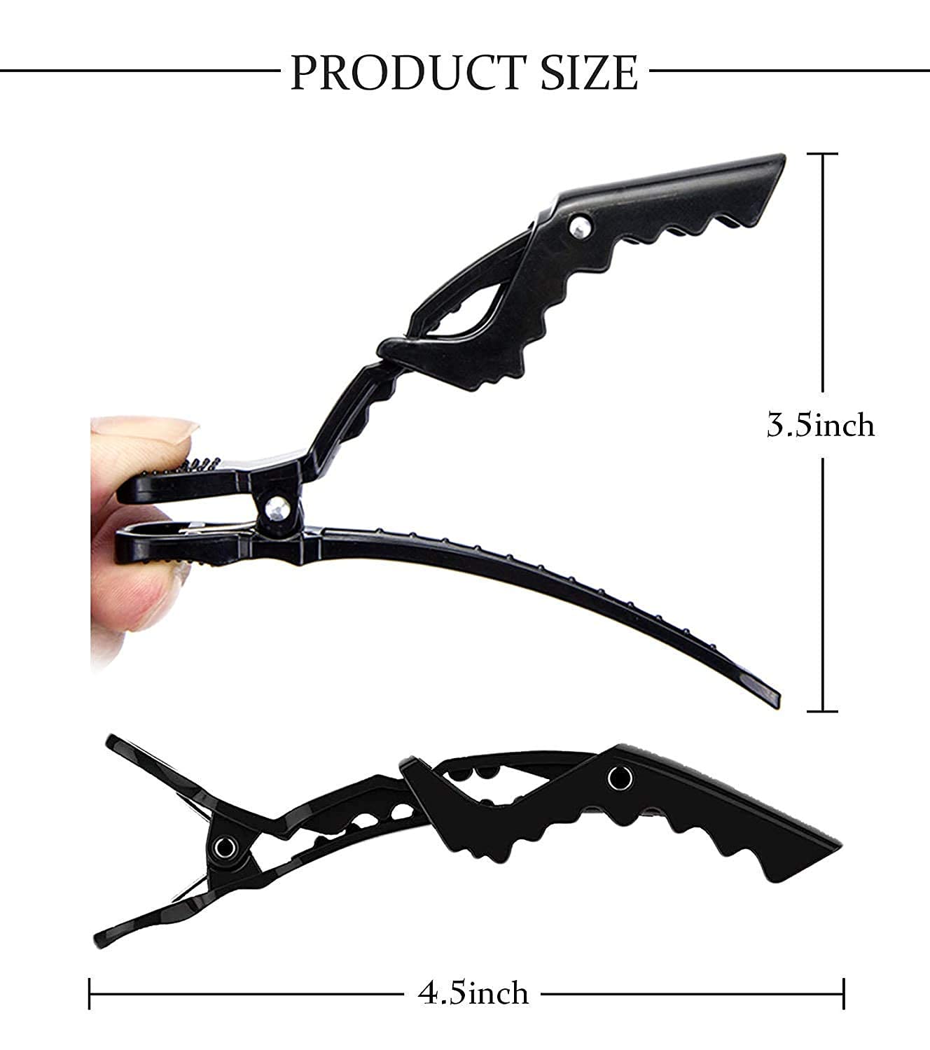 SCHUBERT Professional Crocodile Hair Clips - 6 Pack Non-Slip Duckbill Hair Clips for Thick Hair, Styling Sectioning Clips for Women & Salon Use - Perfect for Hairdressing, Curling, Braiding and Updos