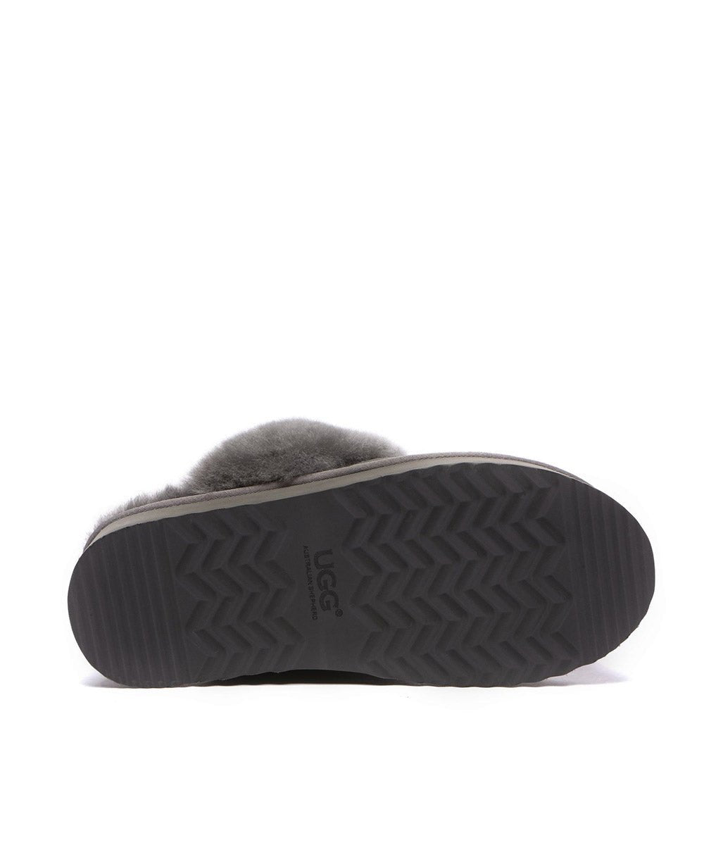 Women's UGG Platform Scuff Slippers - Cozy House Shoes for Indoor & Outdoor Wear - Perfect for Winter, Lounge & Home Comfort