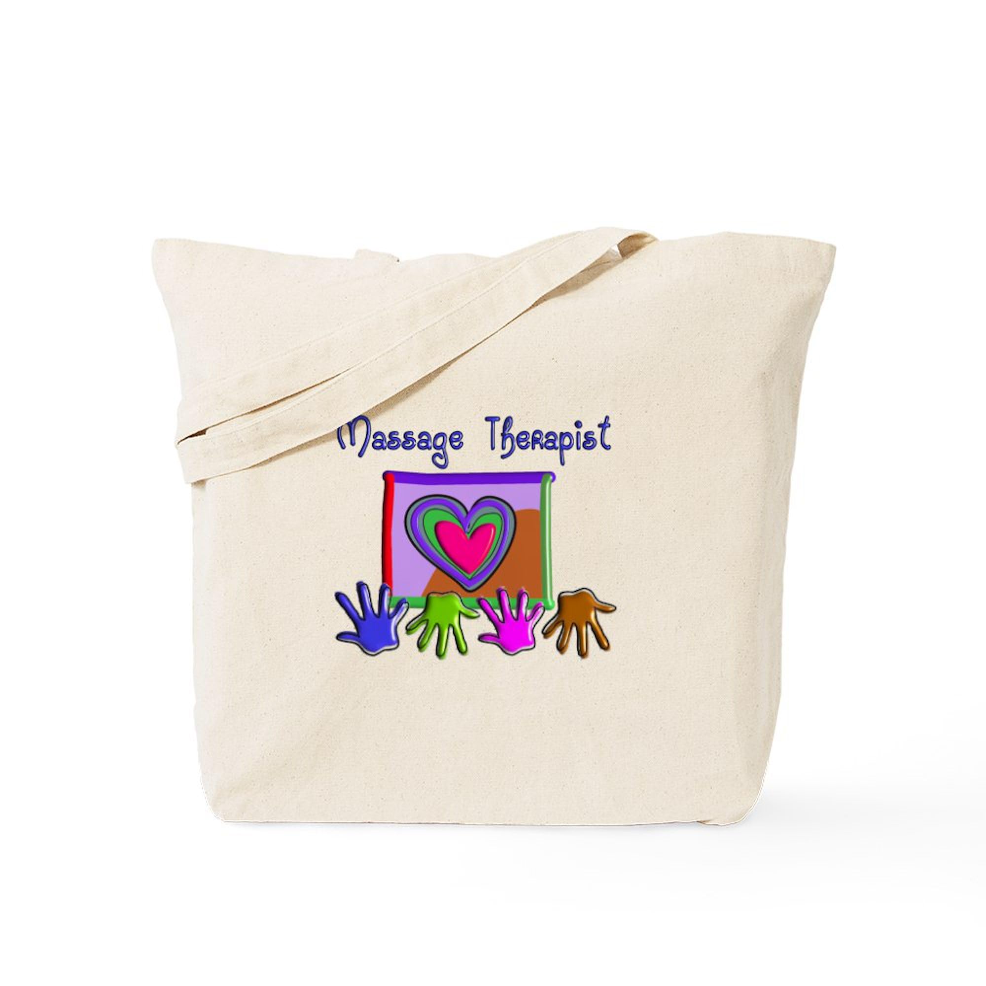 Massage Therapy Tote Bag - Natural Canvas Reusable Shopping Bag for Therapists & Students - Perfect for Spa Visits, Yoga Classes & Grocery Shopping