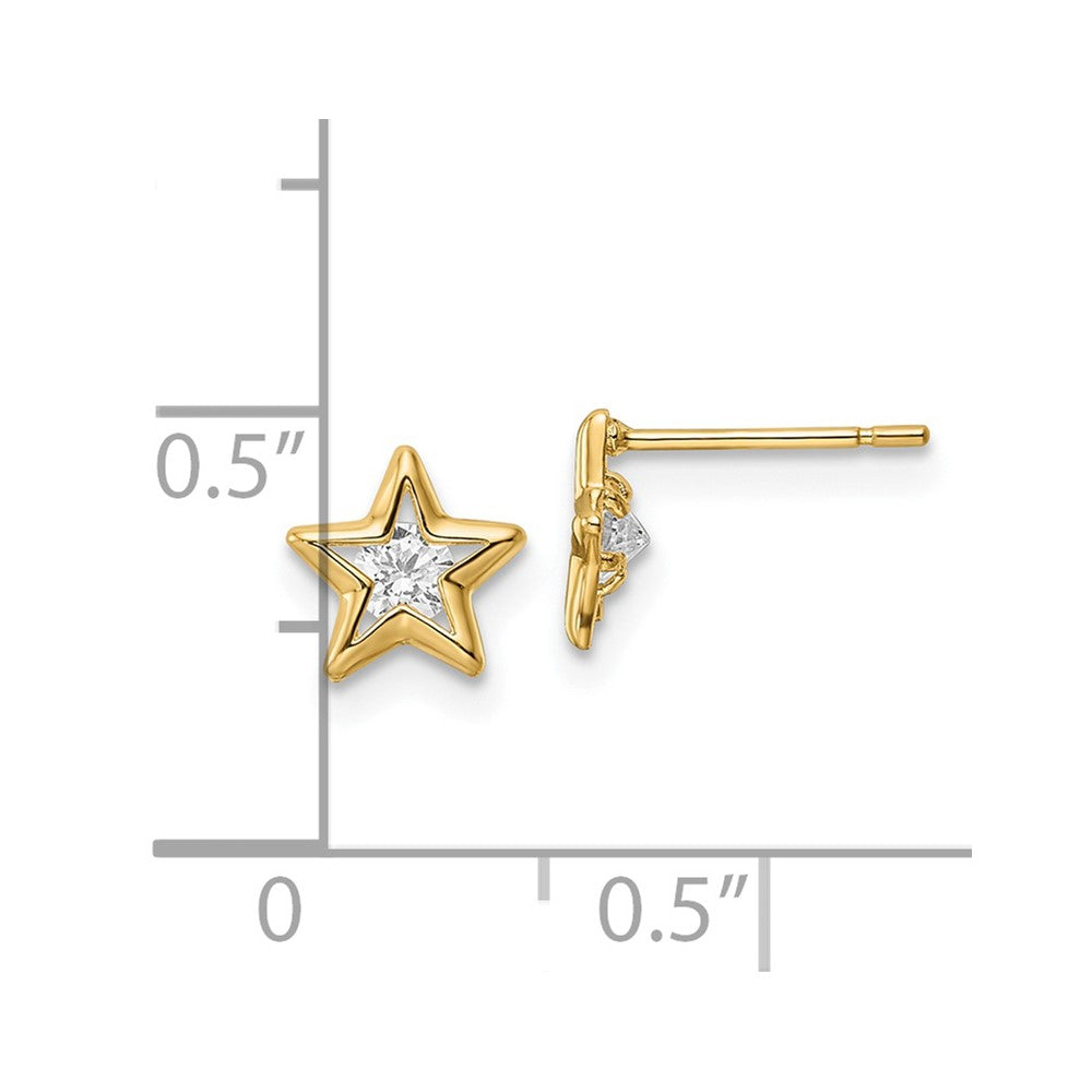 14K Gold Plated CZ Star Stud Earrings for Women - Sparkling Cubic Zirconia Post Earrings - Perfect for Parties, Weddings & Everyday Wear - Model YE2068