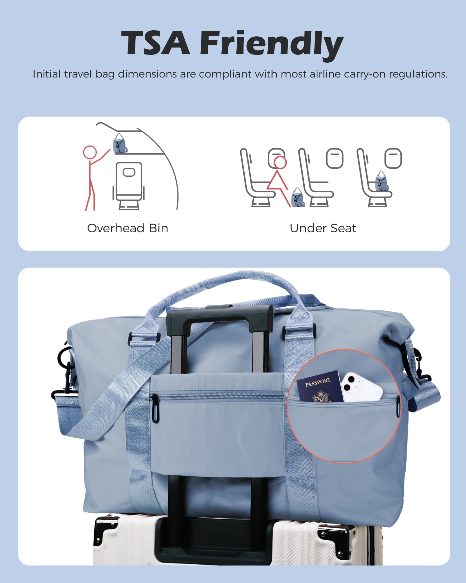 Personalized Initial Letter C Travel Duffel Bag for Women - Gym, Sports, Weekender & Overnight Bag - Perfect Birthday Gift for Mom, Teacher & Women | Great for Travel, Workouts & Weekend Getaways