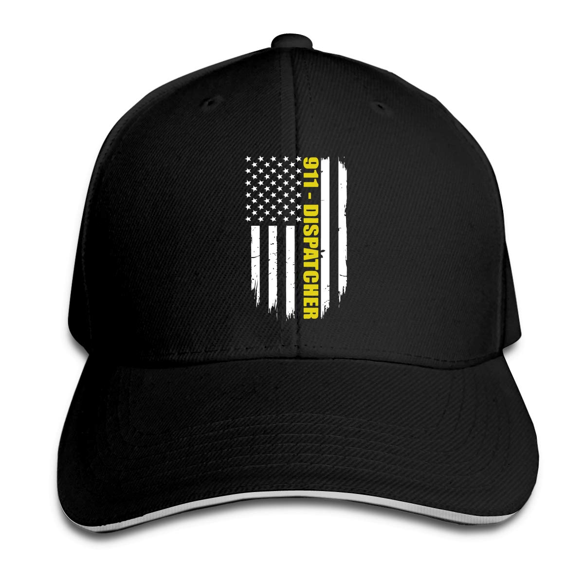 911 Dispatcher Gift - Thin Gold Line Flag Baseball Cap | Adjustable Unisex Police Support Hat for Men & Women | Perfect for Law Enforcement Appreciation, Hip Hop Fashion & Outdoor Activities