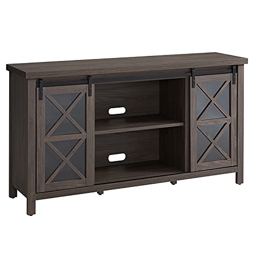 Clementine 65 Inch Rectangular TV Stand in Alder Brown - Modern Entertainment Center for Living Room, Bedroom & Home Theater