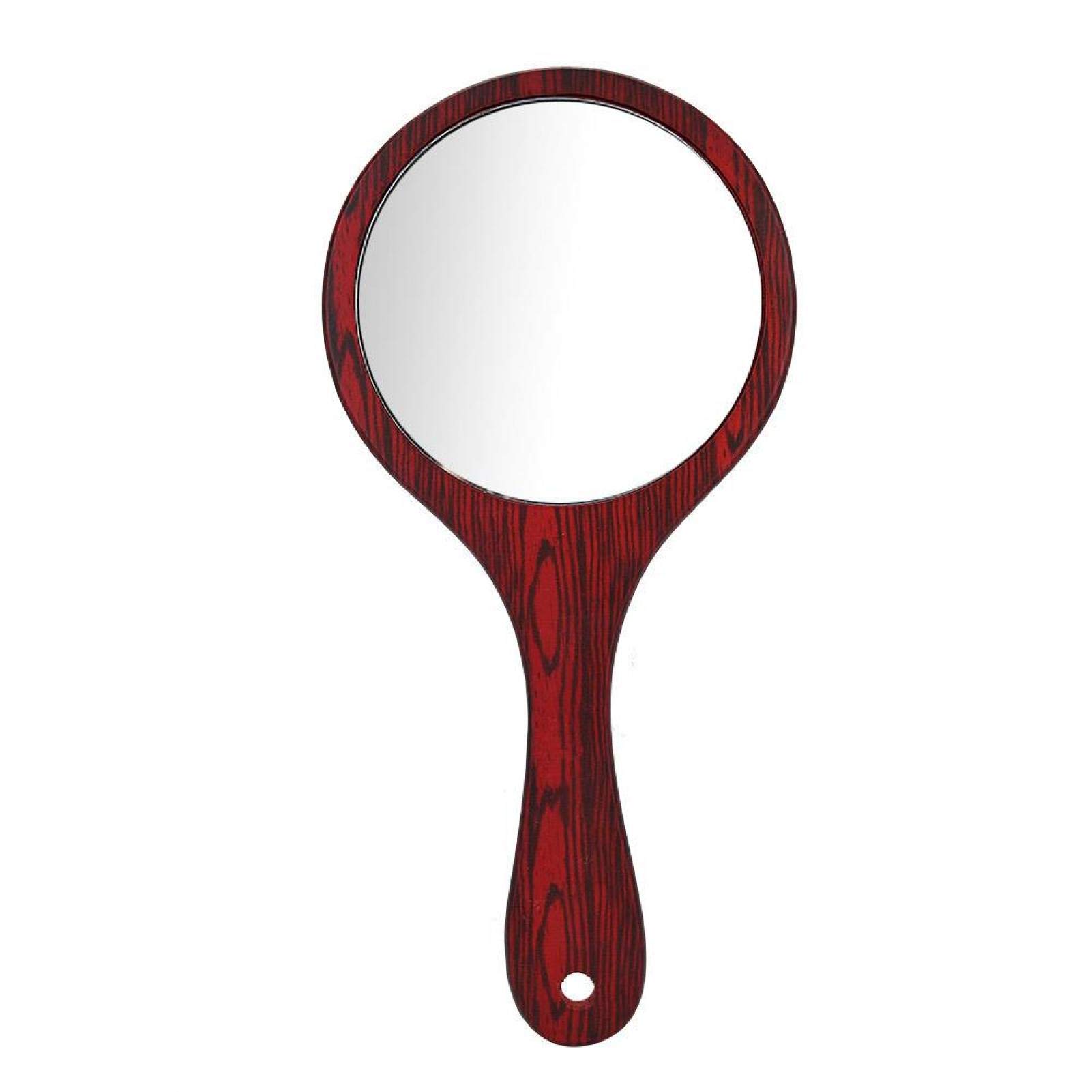 **Round Wooden Cosmetic Mirror with Wood Handle - Perfect for Makeup, Salon, Hairdressers & Home Use (Green)**