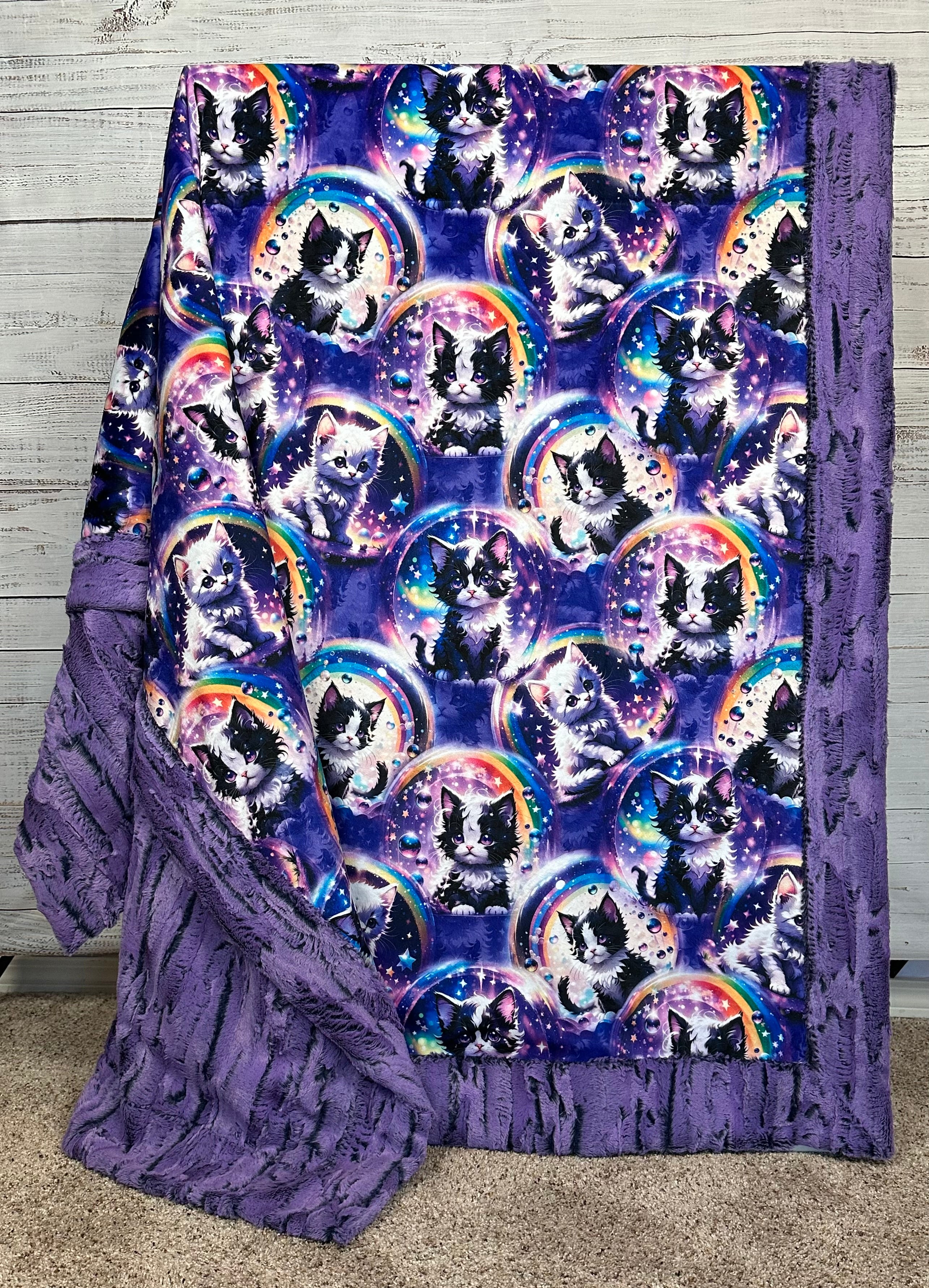 Premium Cat on Crown Jewel Luxe Large 55x79 Inch Minky Blanket - Ultra Soft Throw Blanket for Bed, Sofa & Couch - Perfect Gift for Cat Lovers & Home Decor