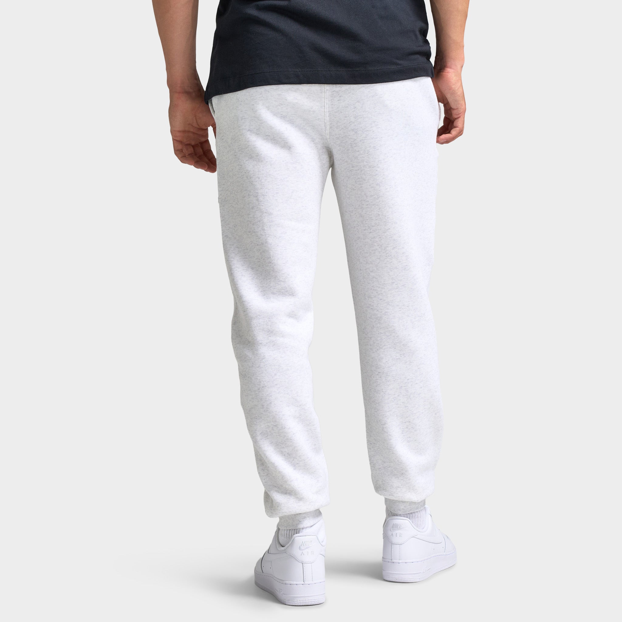 Nike Club Joggers Men's Sweatpants - Birch Heather/White Color, Comfortable Casual Athletic Pants for Running, Gym, Lounge & Everyday Wear