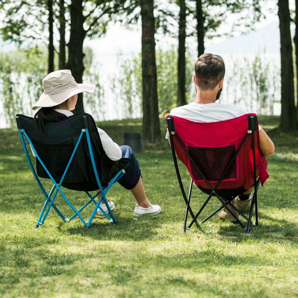DWW Portable Folding Camping Chair with Carry Bag - Lightweight Beach Lounge Chair & Outdoor Stool - 240lbs Weight Capacity High Back Chair for Camping, Picnics, Fishing, Sports Events (Black) - Perfect for Backyard BBQs, Beach Vacations & Tailgating Parties