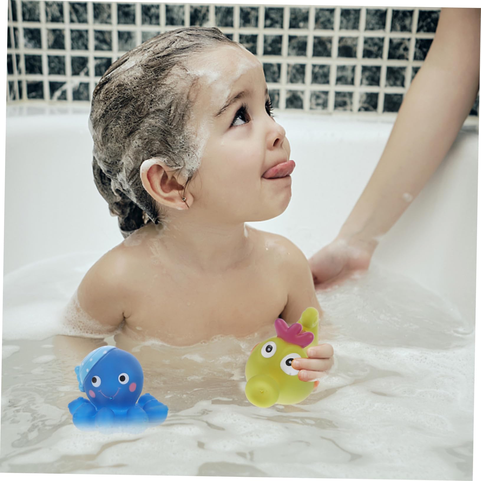 VICASKY 6-Piece Bath Toys Set for Kids - Fun Vinyl Bathtub Toys for Toddlers & Children - Perfect for Bath Time Play, Sensory Learning & Water Play Activities