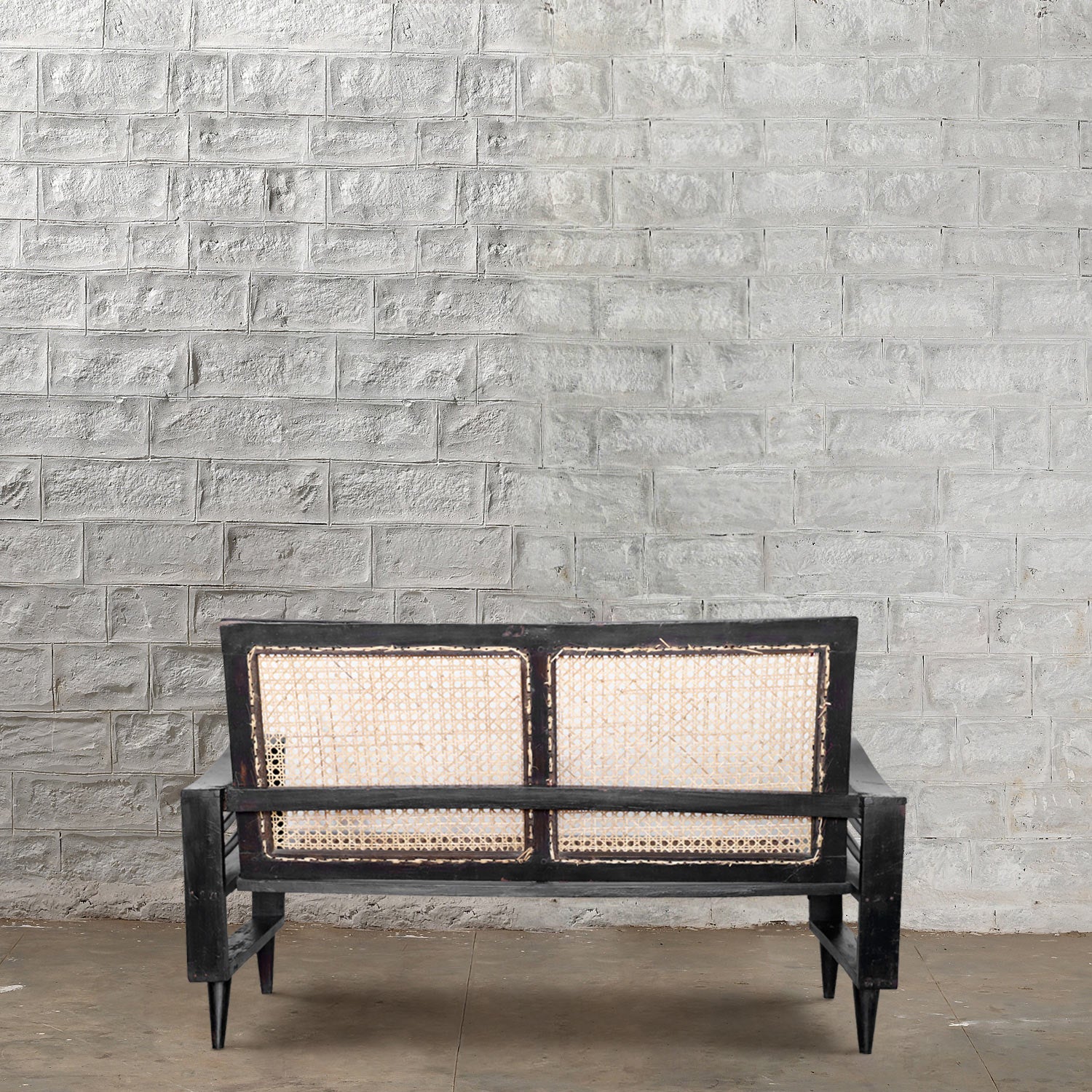 Modern Black Loveseat with Wavy Arms - Stylish Small Couch for Living Room, Bedroom or Office - Perfect for Apartments and Cozy Spaces
