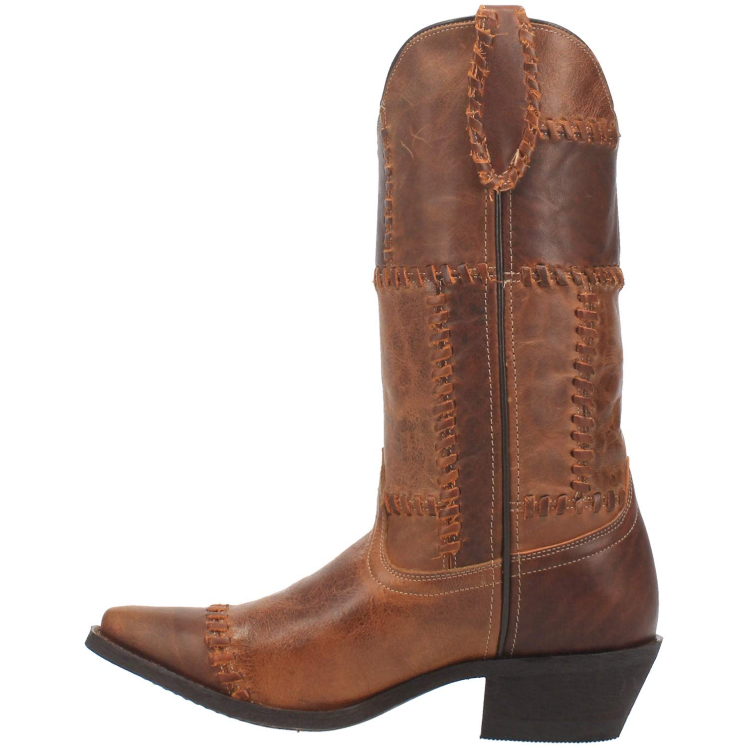 Dan Post Laredo Women's Snip Toe Cowboy Boots 52332 - Cognac Whiskey Run Leather Western Boots for Riding, Country Fashion & Casual Wear