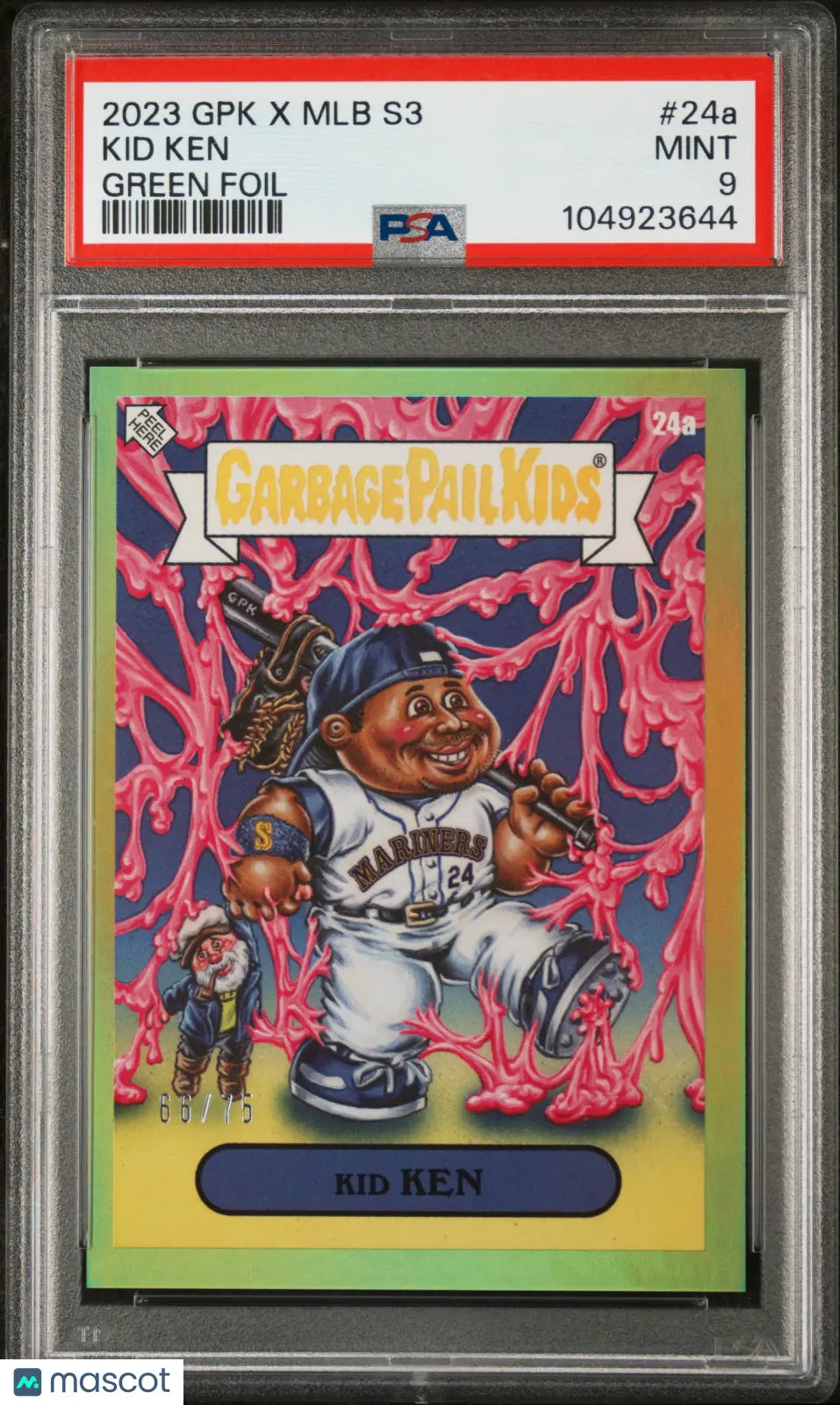 2023 Topps Garbage Pail Kids X MLB Series 3 Kid Ken Green Foil PSA 9 /75 - Rare Baseball Trading Card for Collectors & Sports Fans - Perfect for Display, Investment & Trading Card Games
