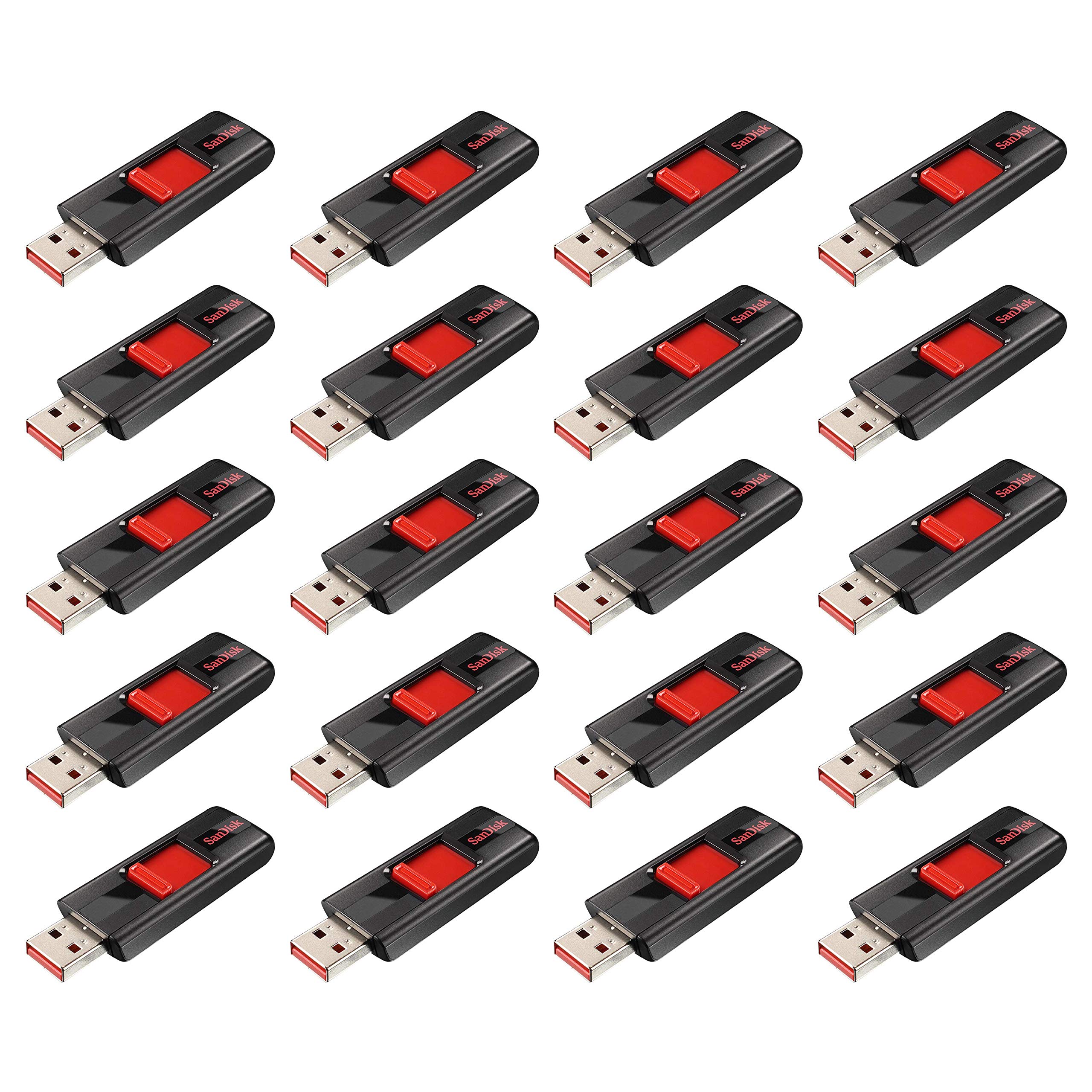 SanDisk 64GB Cruzer USB 2.0 Flash Drive - Bulk Pack of 20 - High-Speed Data Transfer for Business, School & Office Use - SDCZ36-064G-B20CT