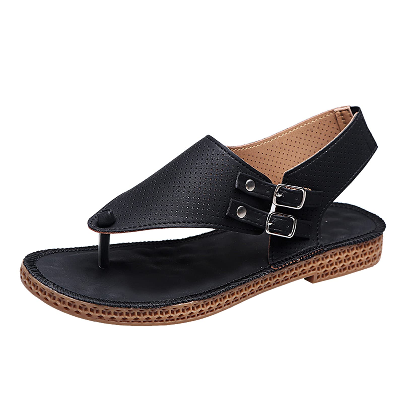 Women's Summer Fashion Flat Sandals - Breathable Open Toe Beach Shoes with Adjustable Buckle Straps | Perfect for Vacation, Walking & Casual Outings