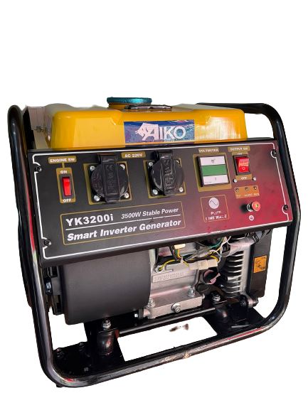 Aiko 220V 3500W Smart Inverter Gasoline Generator - Portable Power Supply with 2 Outlets for 3-Pin Plug | Model YK3200I | Ideal for Camping, Home Backup & Outdoor Events