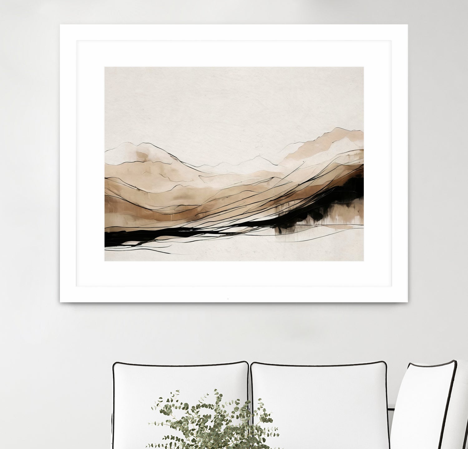 Abstract Hillside Horizon Wall Art - Modern Landscape Canvas Painting for Home & Office Decor - Perfect for Living Room, Bedroom & Office Spaces