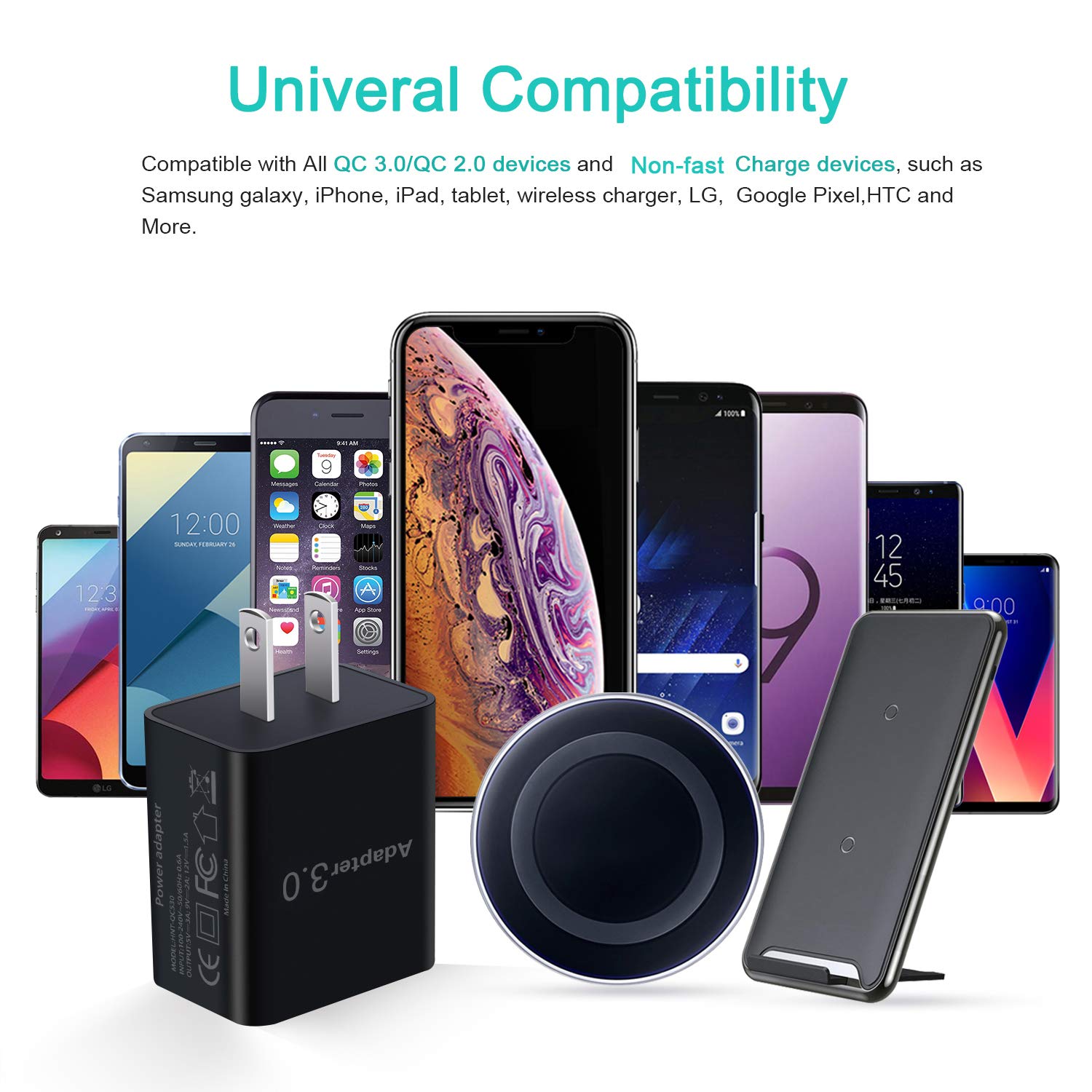 Fast Charge 3.0 USB Wall Charger [4-Pack] - 18W QC 3.0 Power Adapter with 5V/3A Output - Compatible with iPhone 16/15/14 Pro Max, Galaxy S24/S23 Ultra/S22/S21/S20/A03s - Quick Charging for Phones, Tablets & Wireless Chargers - Perfect for Home, Office & Travel Use