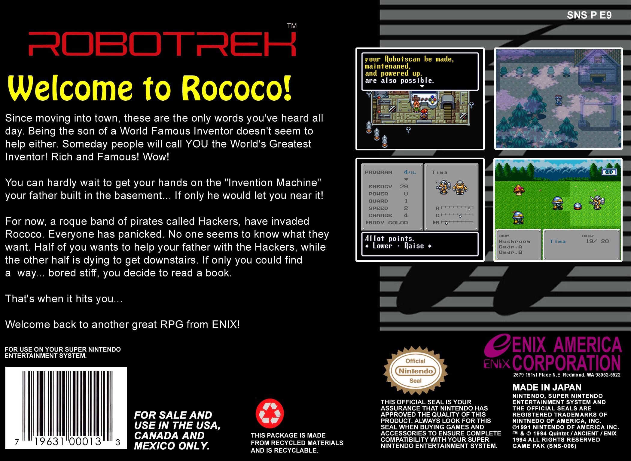 Used Robotrek SNES Video Games - Classic Retro Gaming for Collectors & Nostalgic Players | Perfect for SNES Console & Retro Gaming Nights