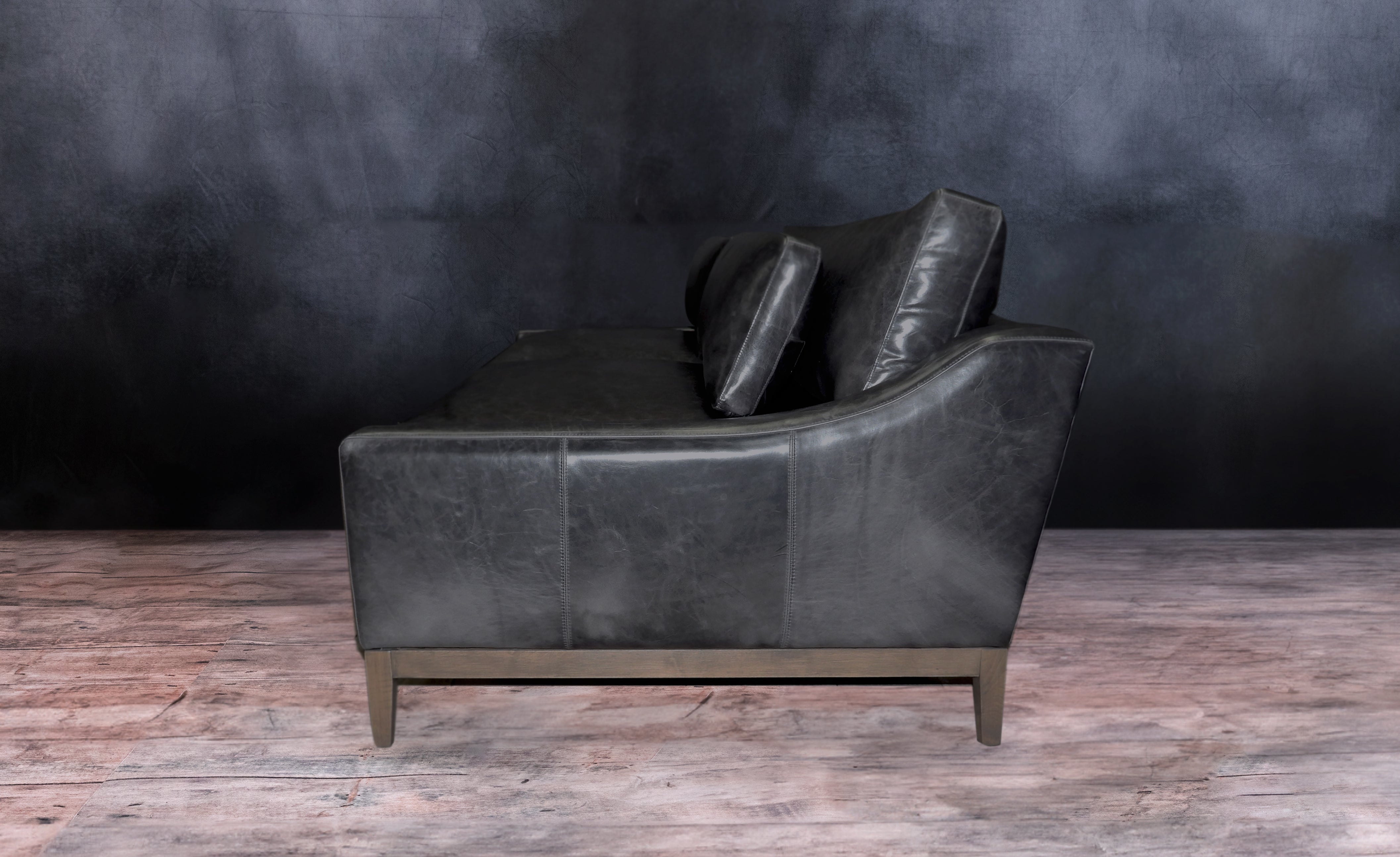 Modern Leather Sofa - ITALIA SLOPE Genuine Leather Couch for Living Room, Lounge & Office - Comfortable & Stylish Contemporary Furniture