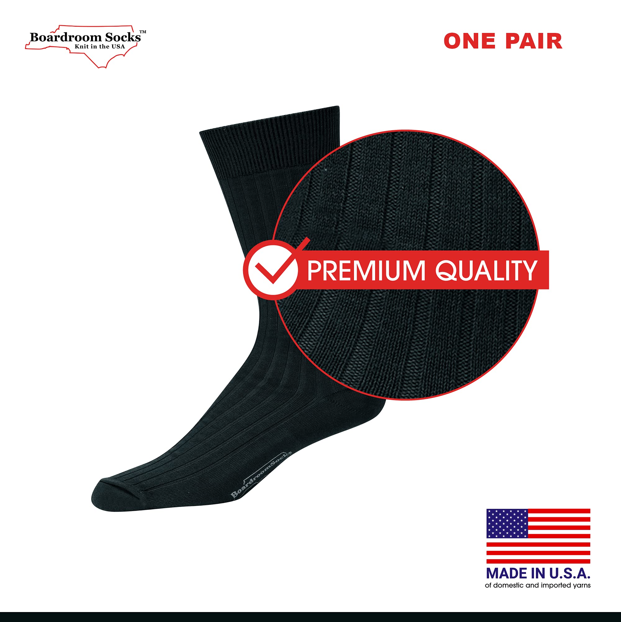 Premium Cotton Dress Socks for Men - Breathable & Comfortable Formal Socks - Classic Mid-Calf Business Socks by Boardroom Socks - Perfect for Office, Wedding & Professional Occasions