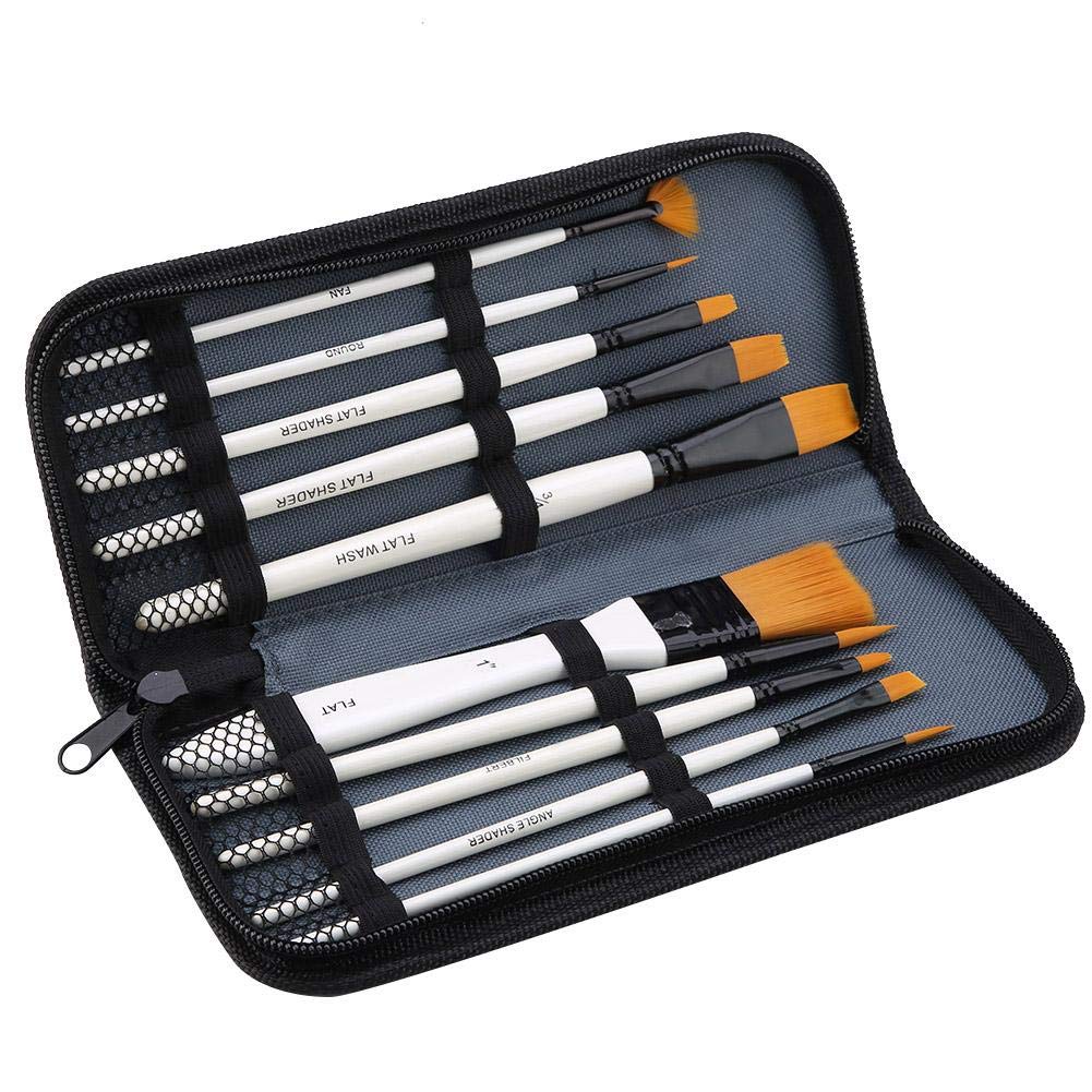 Premium Wooden Paint Brushes Set - Fine Tip for Oil, Acrylic & Watercolor Painting - Professional Quality with Good Elasticity & No Shedding - Ideal for Students, Beginners & Artists - Perfect for Canvas, Paper & DIY Art Projects