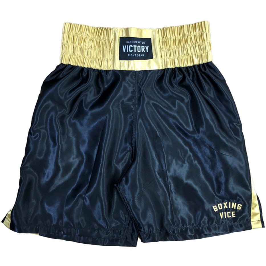 Victory Boxing Shorts Vice Series - Black & Gold for Men's Training & MMA Workouts
