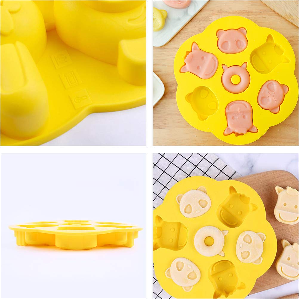 DOITOOL 1pc Cartoon Steamed Rice Cake Silicone Mold - Baking Tool for Cookies, Cakes & Desserts - Perfect for Birthday Parties, Kids Snacks & Asian Cuisine