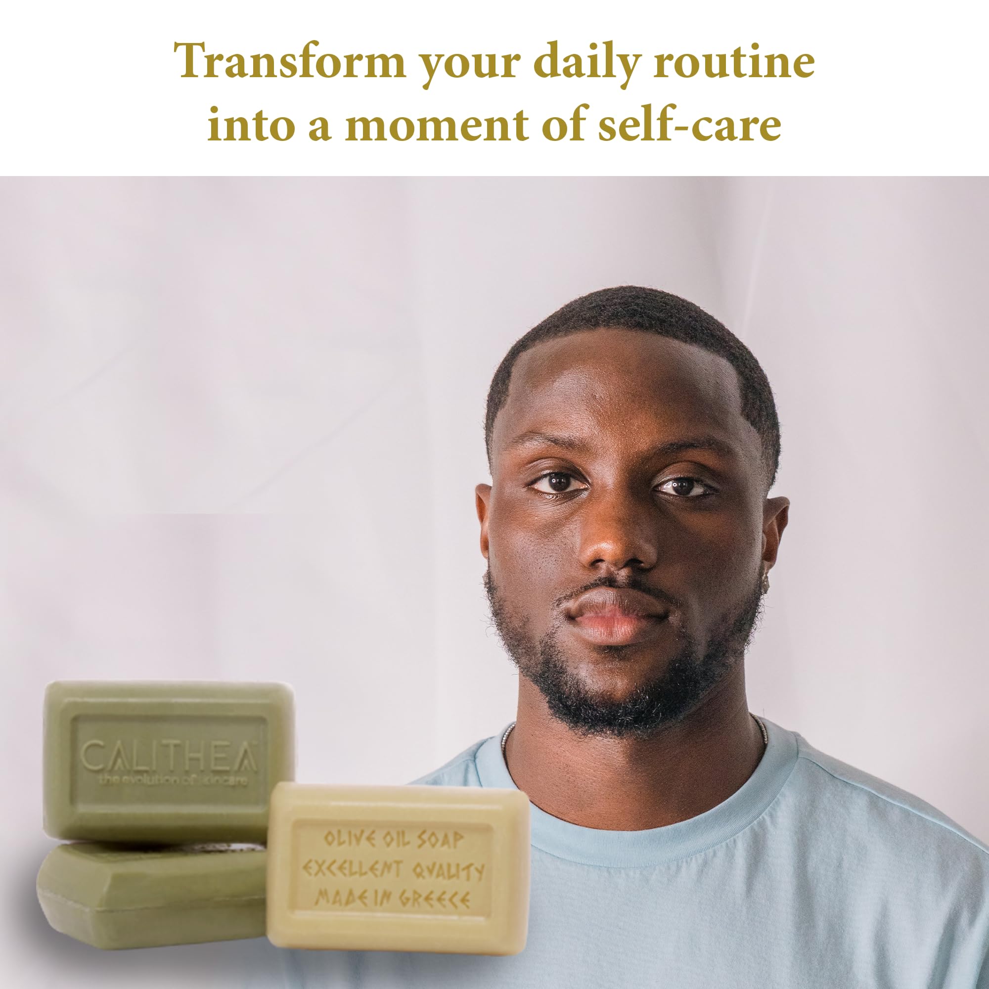 Calithea 3 Pack Olive Oil Soap Bars with Shea Butter & Oatmeal - Natural Moisturizing & Exfoliating for Sensitive Skin - Perfect for Daily Use, Travel & Eco-Friendly Gifts