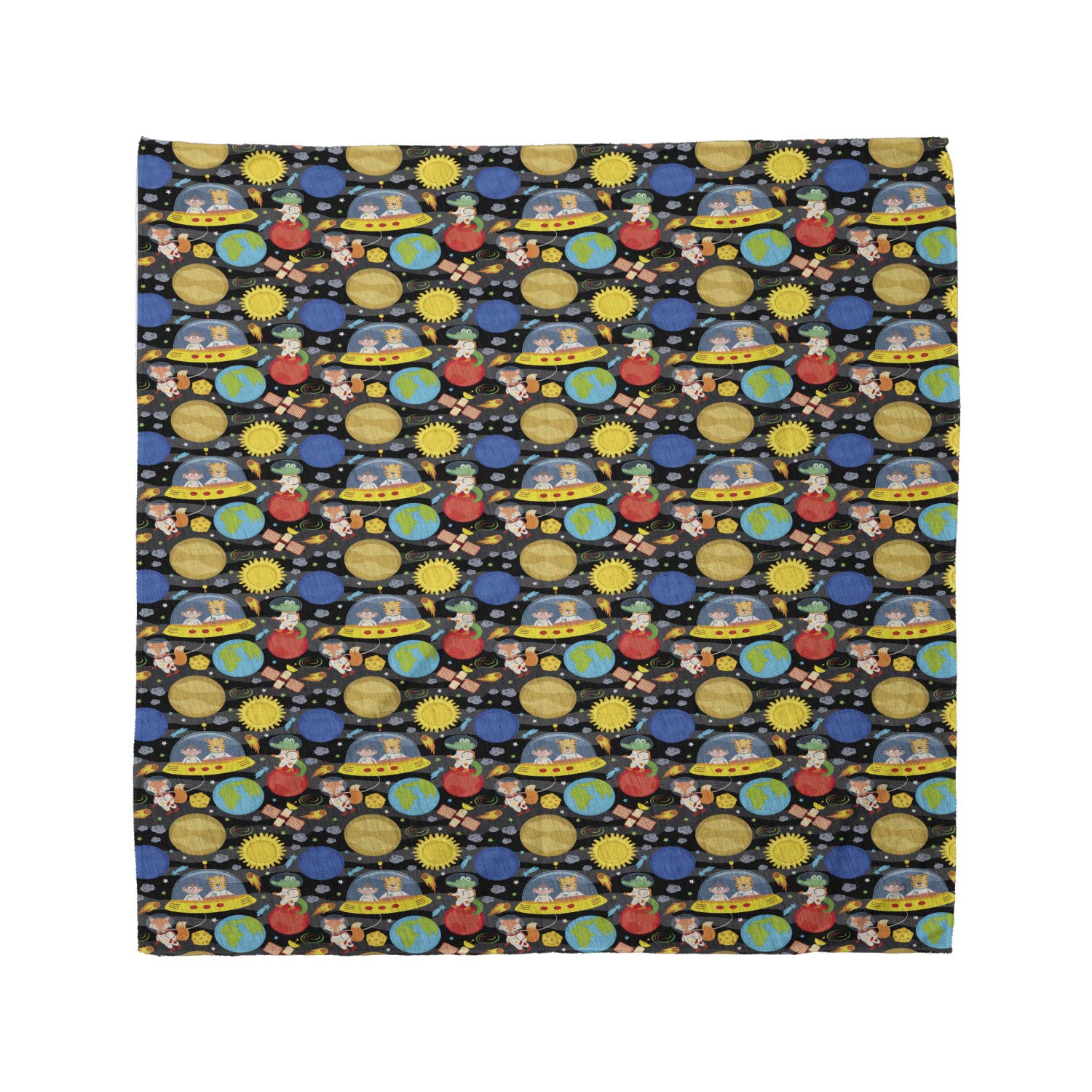 Ambesonne Outer Space Bandana with Animals & Planets - Unisex Head & Neck Scarf for Men & Women - Perfect for Outdoor Activities, Concerts & Cosplay