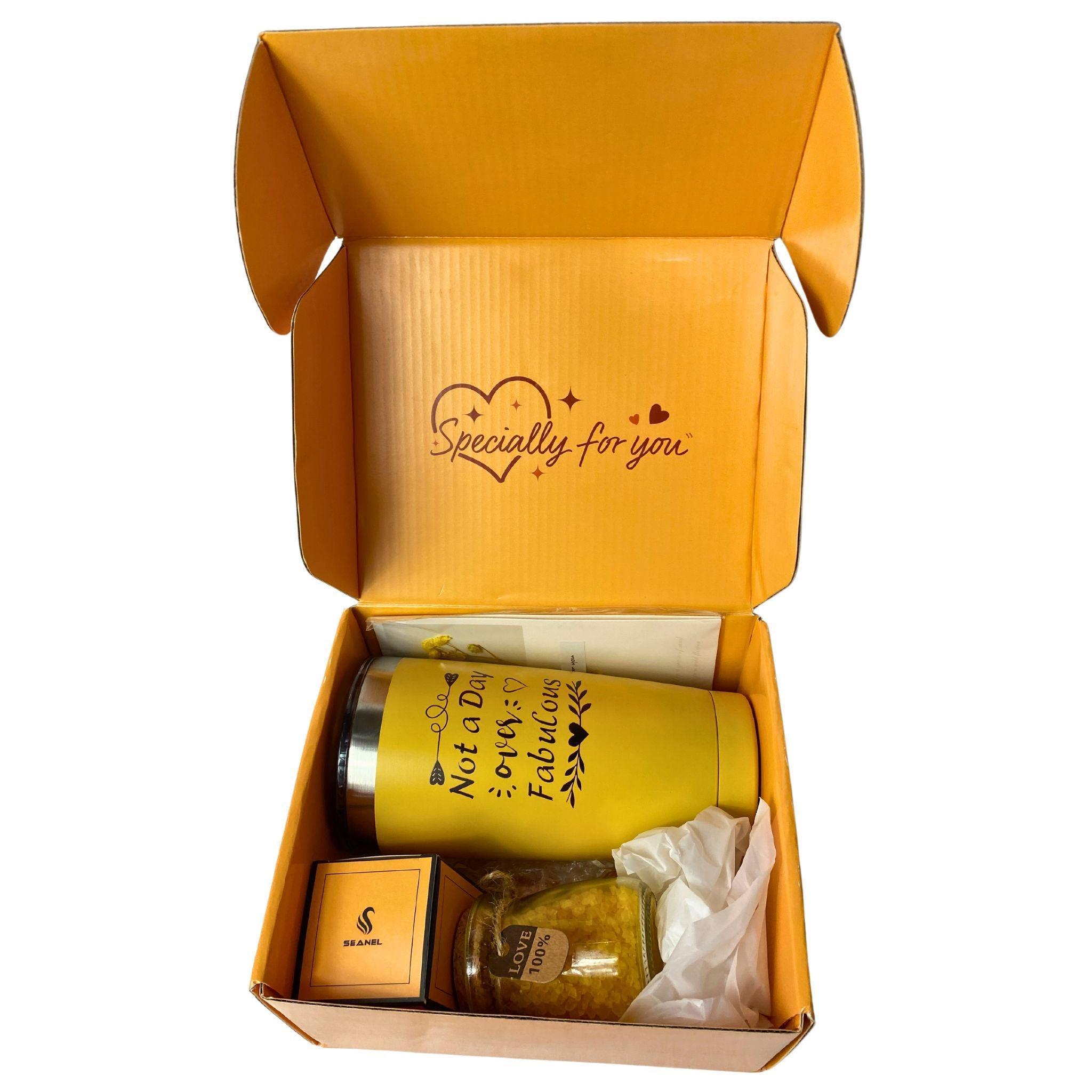 Best Wishes Gift Set - Includes Candle, Tumbler, Greeting Card, Compact Mirror & Soap (30 Pcs) - Perfect for Birthdays, Anniversaries & Special Occasions