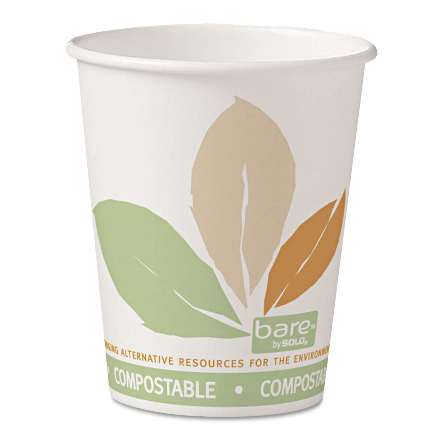 Eco-Friendly 10oz PLA Paper Hot Cups - Leaf Design, 50/Bag, 20 Bags/Case | Biodegradable & Compostable Disposable Coffee Cups for Office, Cafes, and Parties