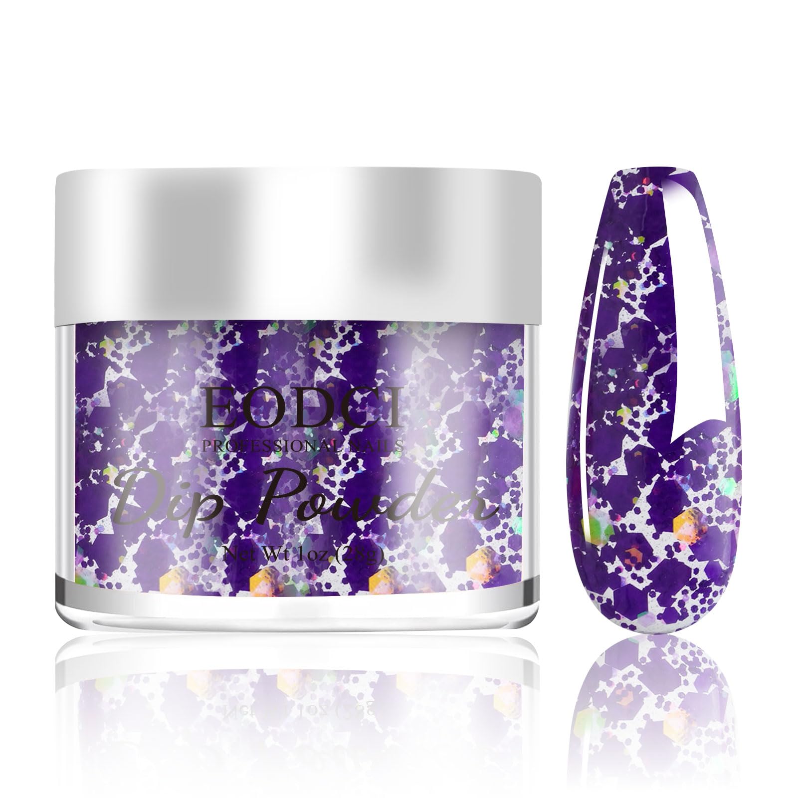 **Purple Glitter Dipping Powder for Nails - 1 Oz/28g, Dopamine-Inspired French Manicure Kit, No UV Lamp Needed - DIY Salon & Home Nail Art Starter Set for Women - Perfect for Parties, Weddings & Everyday Glam**